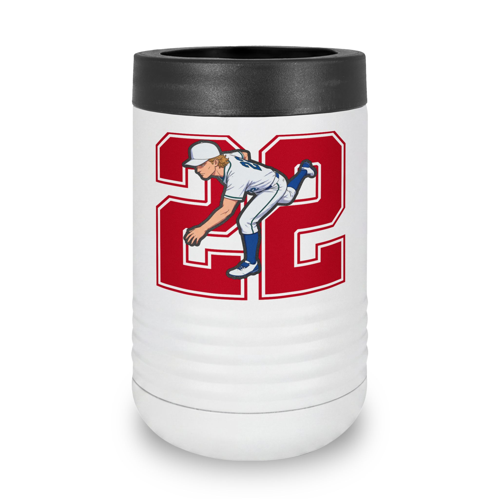Stainless Can Cooler — character_number in White