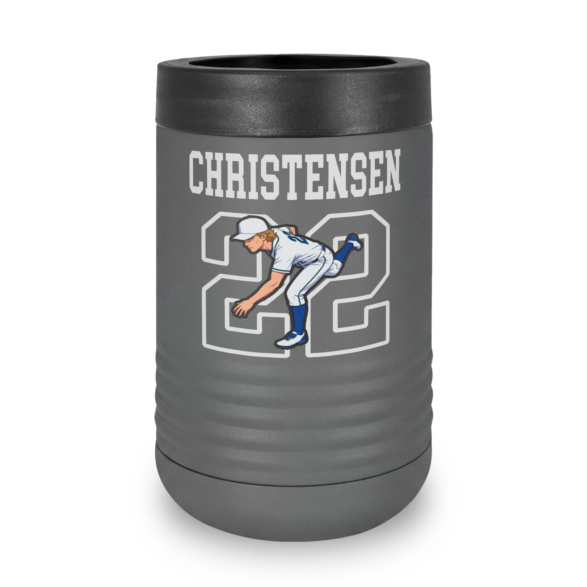Stainless Can Cooler — character_shirsey in Grey