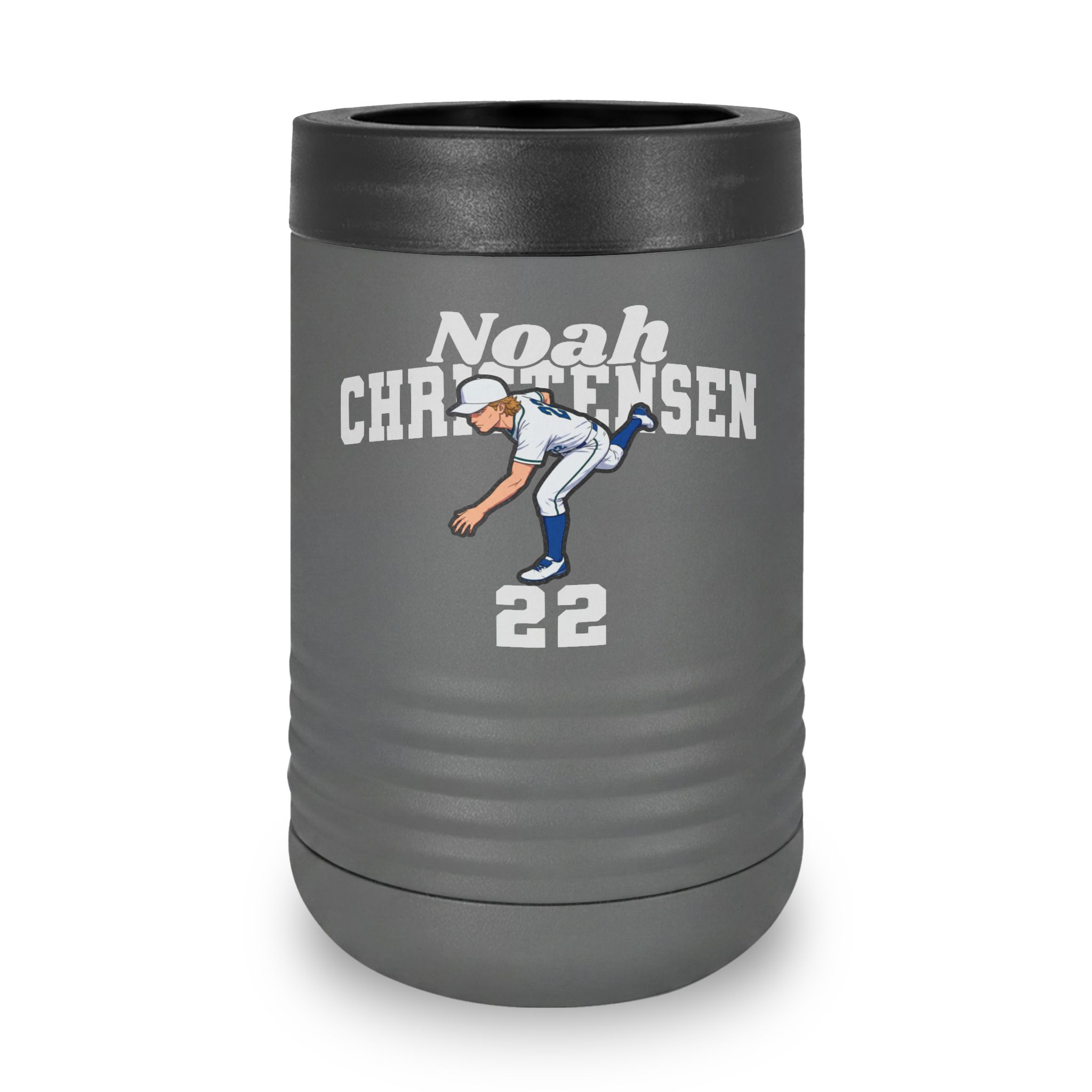 Stainless Can Cooler — character_signature_arch in Grey