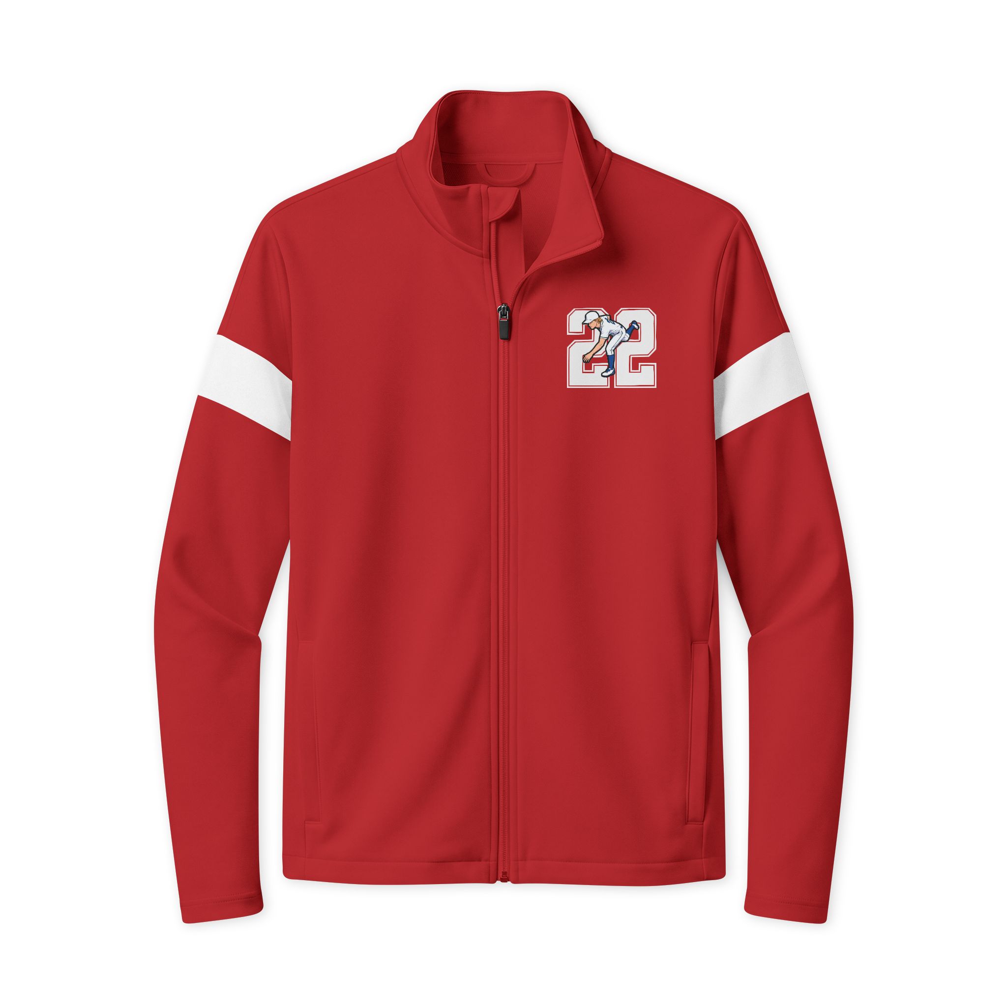 Travel Full-Zip Jacket — character_number in Deep Red/ White