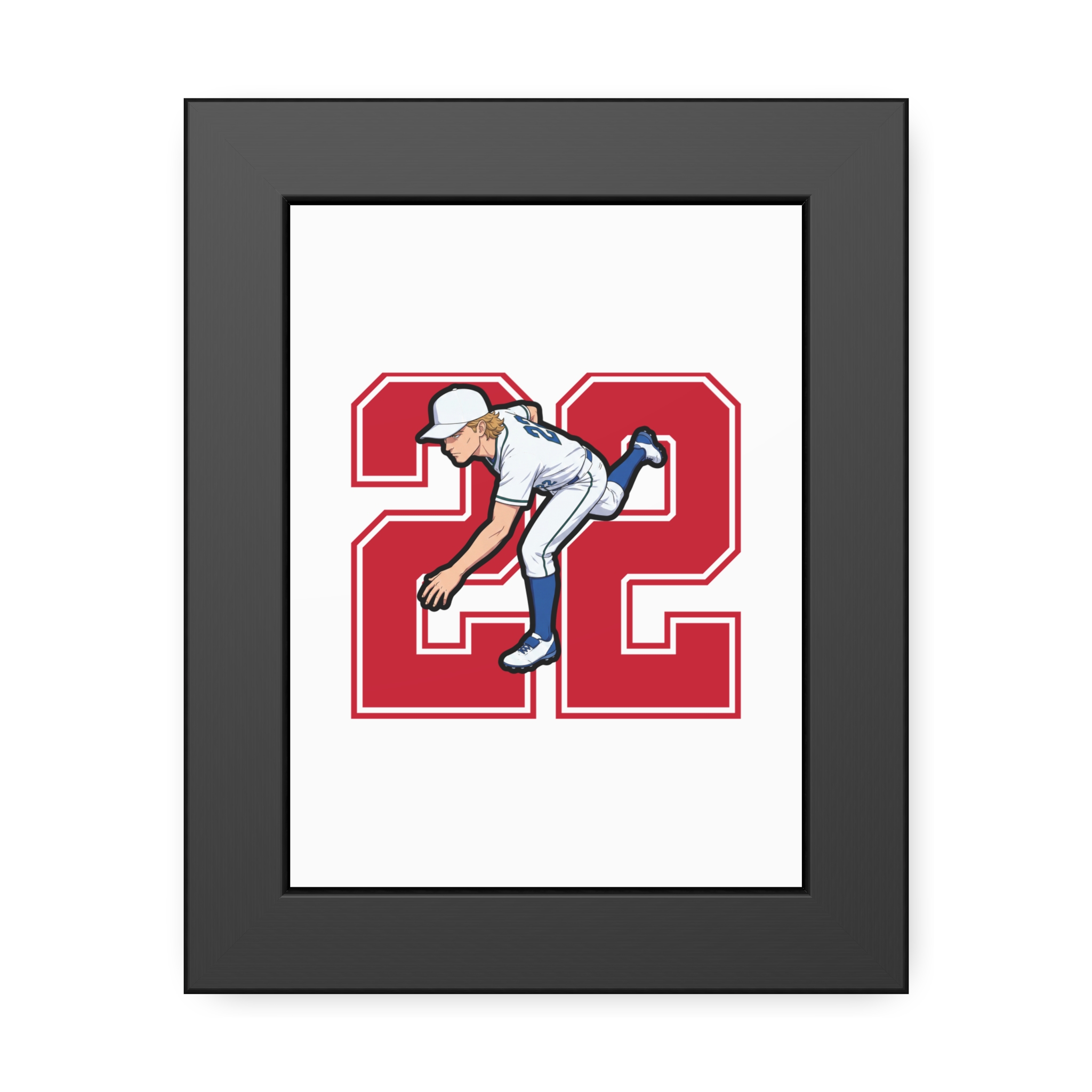 Framed Poster — character_number in Black