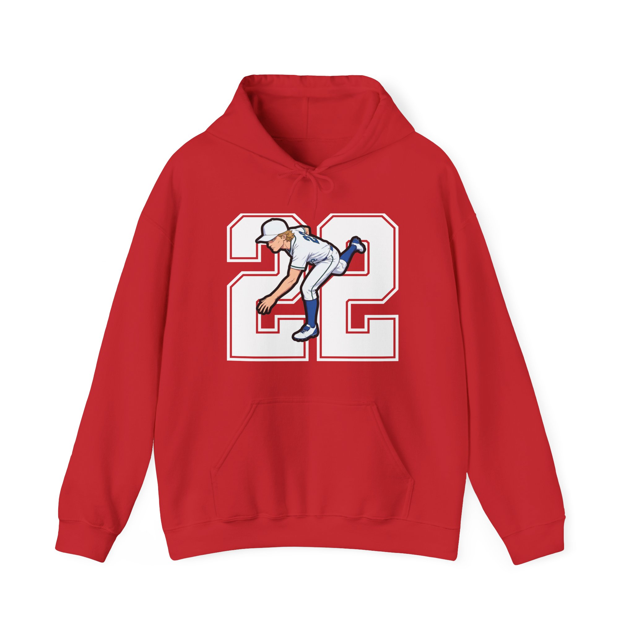 Hoodie — character_number in Red