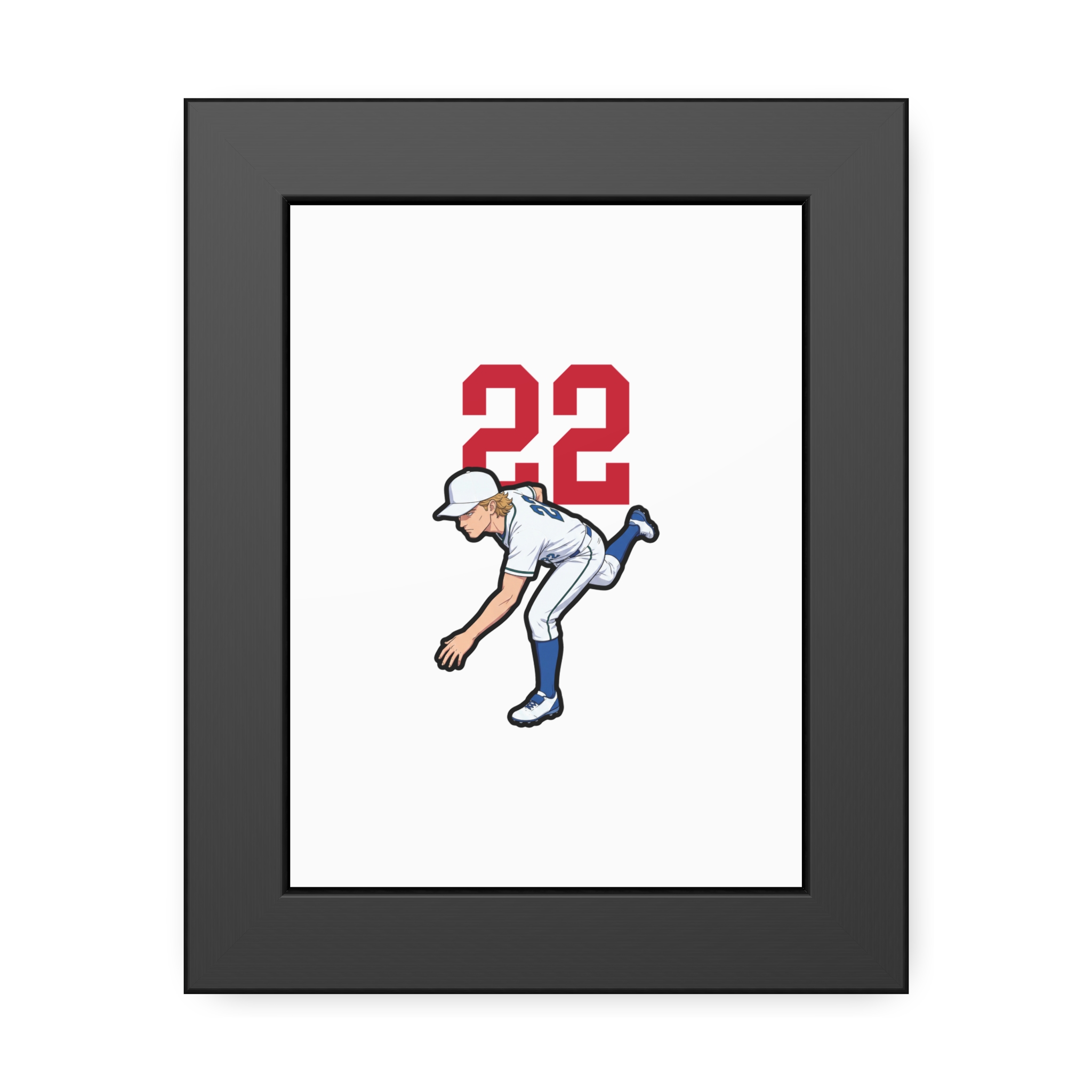 Framed Poster — character_number_top in Black
