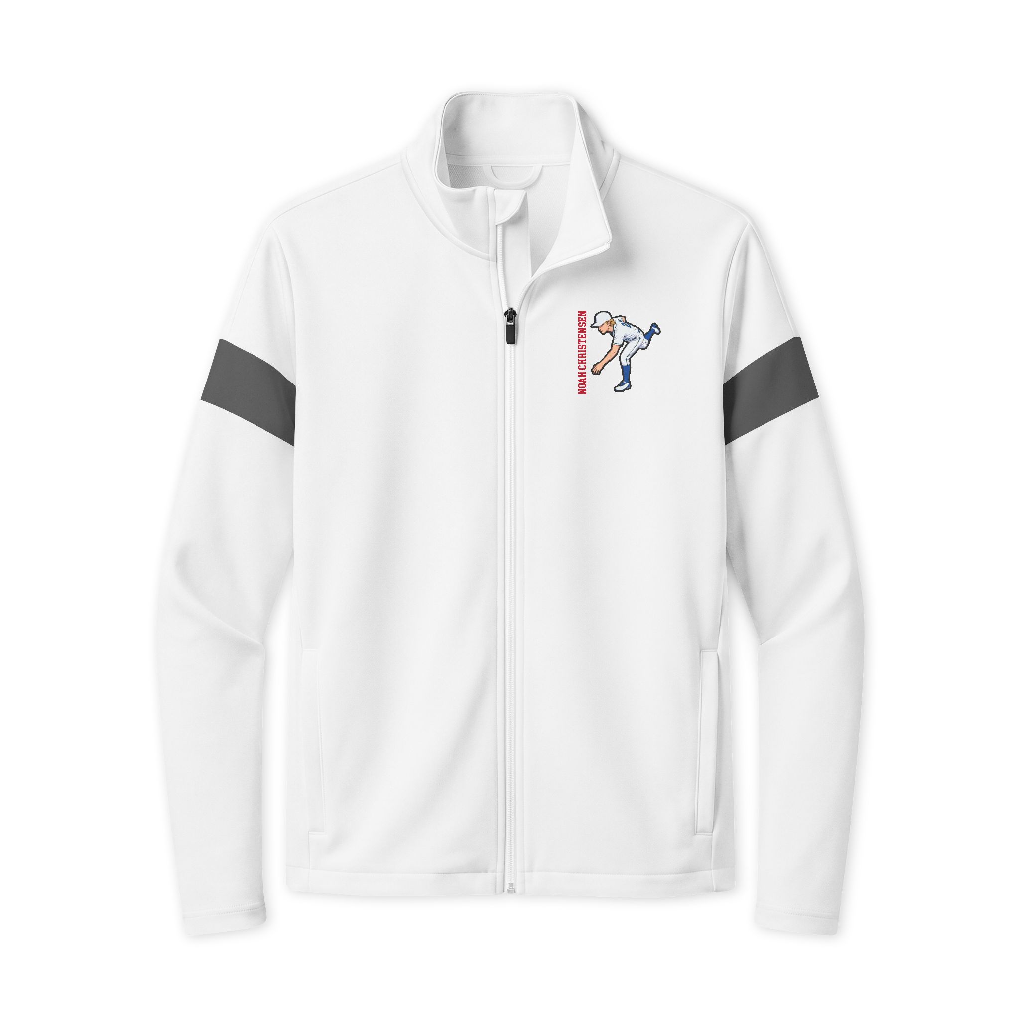 Travel Full-Zip Jacket — character_name_vertical in White/ Iron Grey