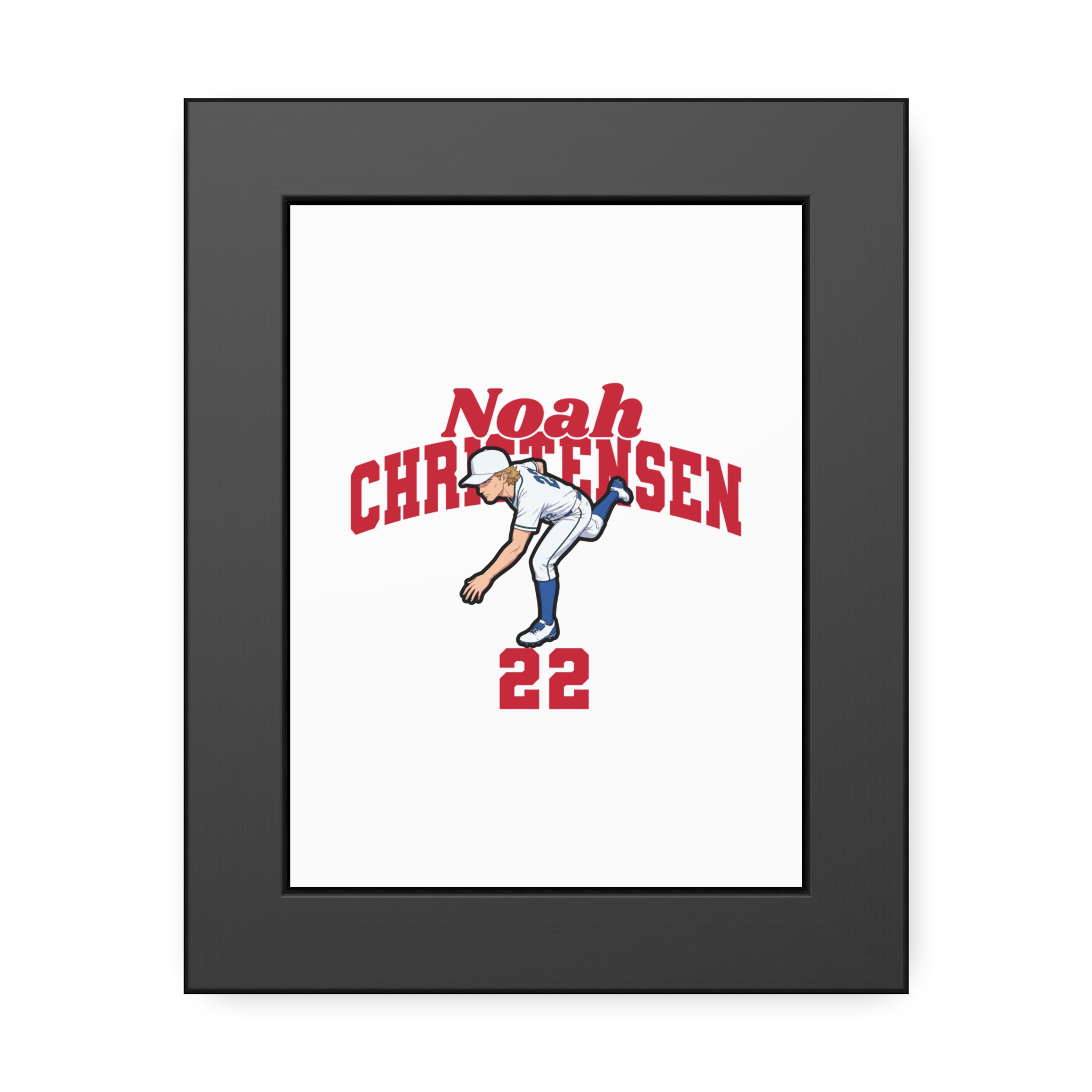 Framed Poster — character_signature_arch in Black