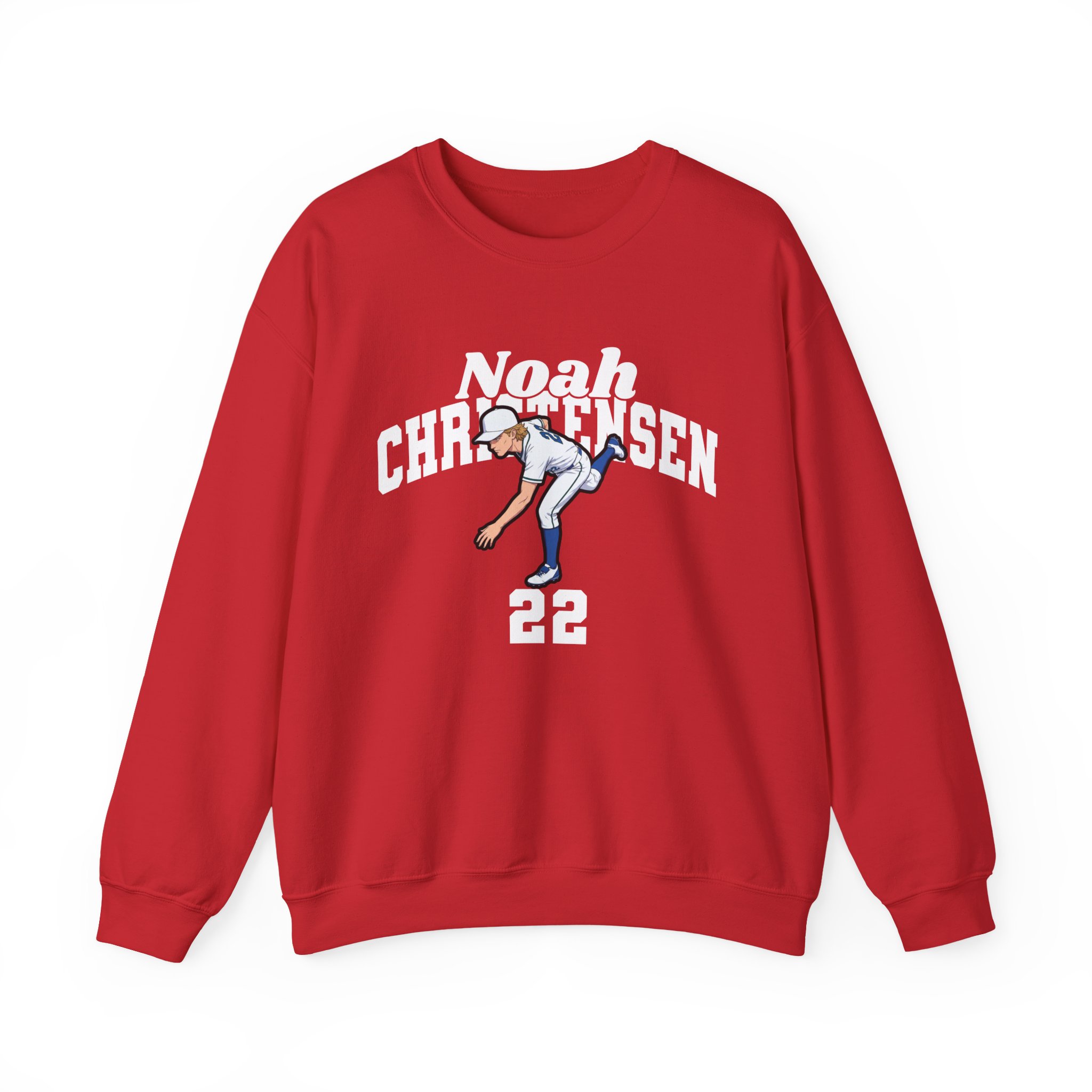 Crewneck Sweatshirt — character_signature_arch in Red