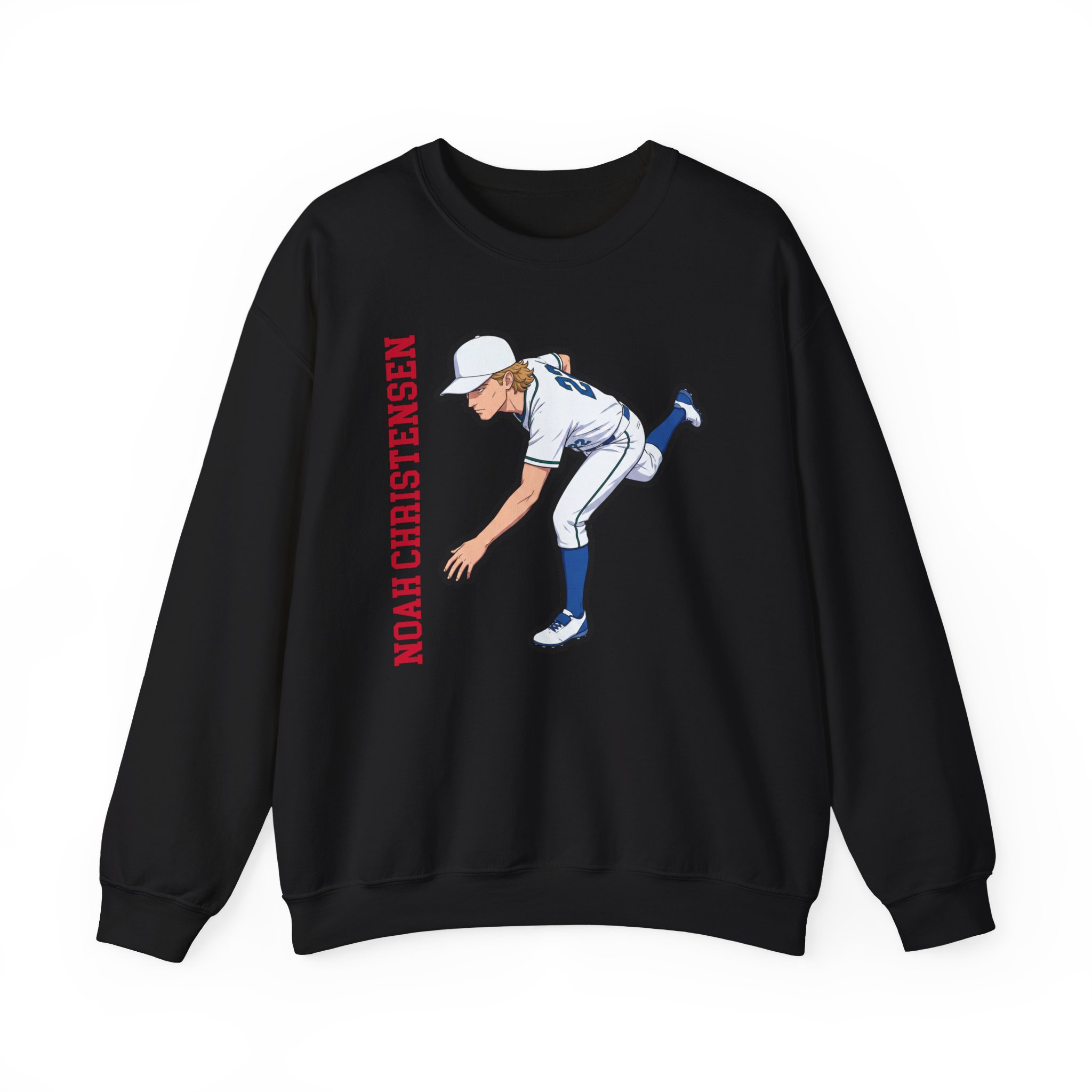 Crewneck Sweatshirt — character_name_vertical in Black