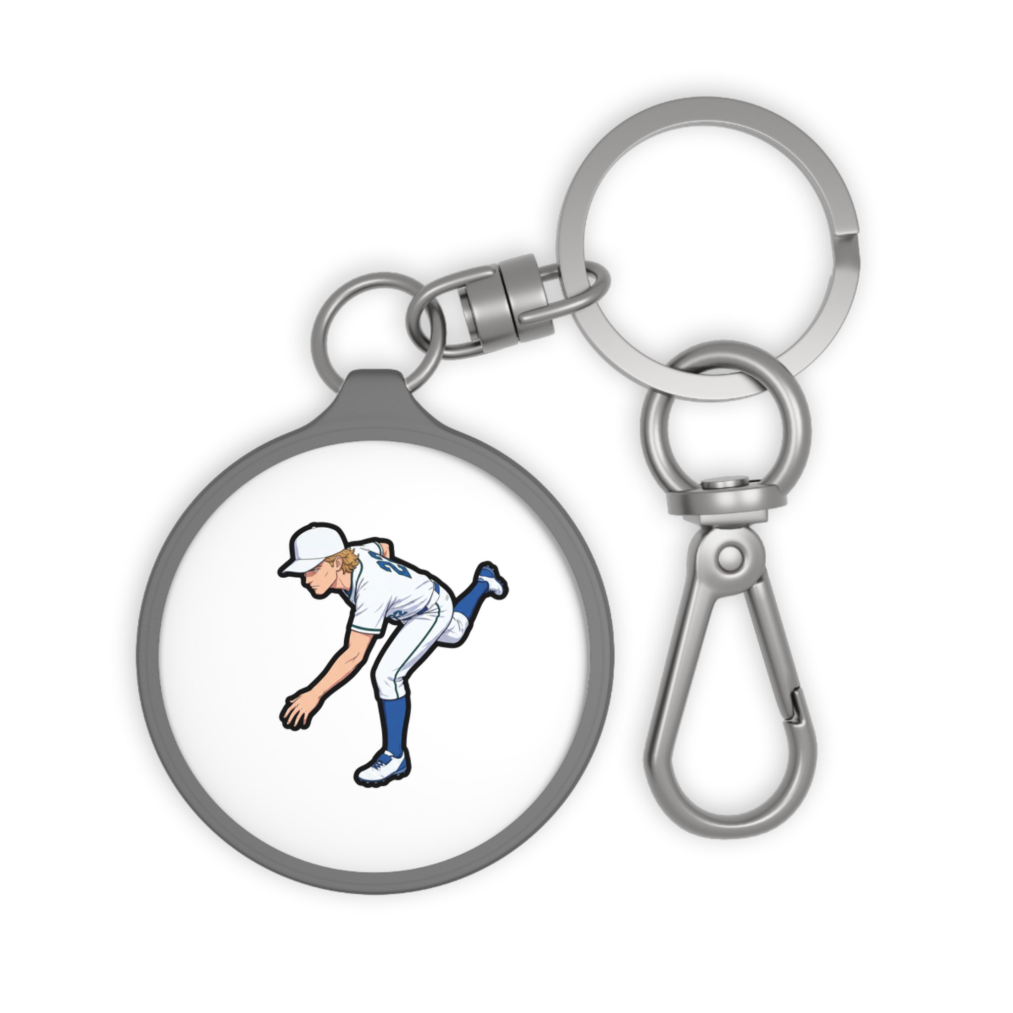 Keychain — character_name_vertical in Grey