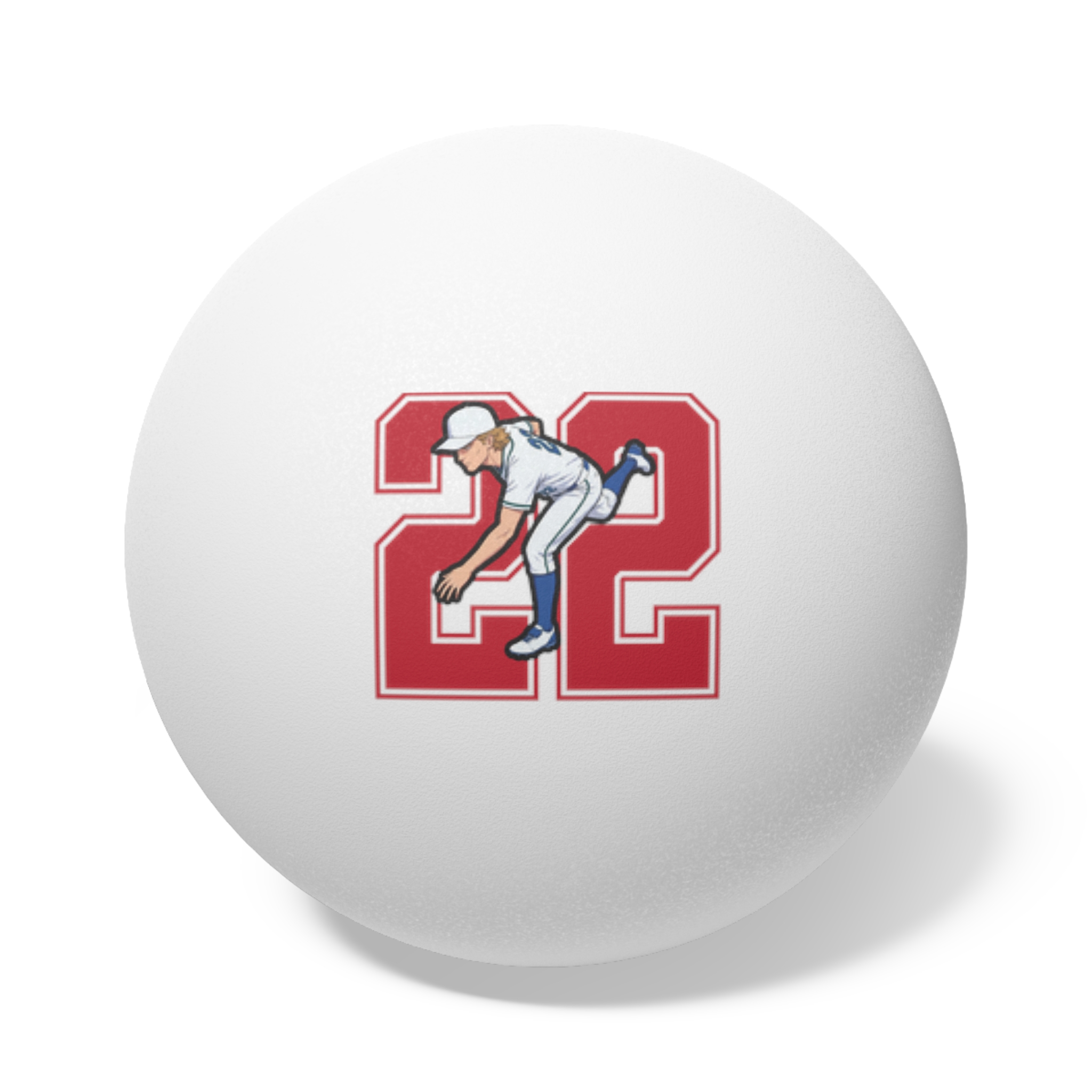 Ping Pong Balls, 6 pcs — character_number in White