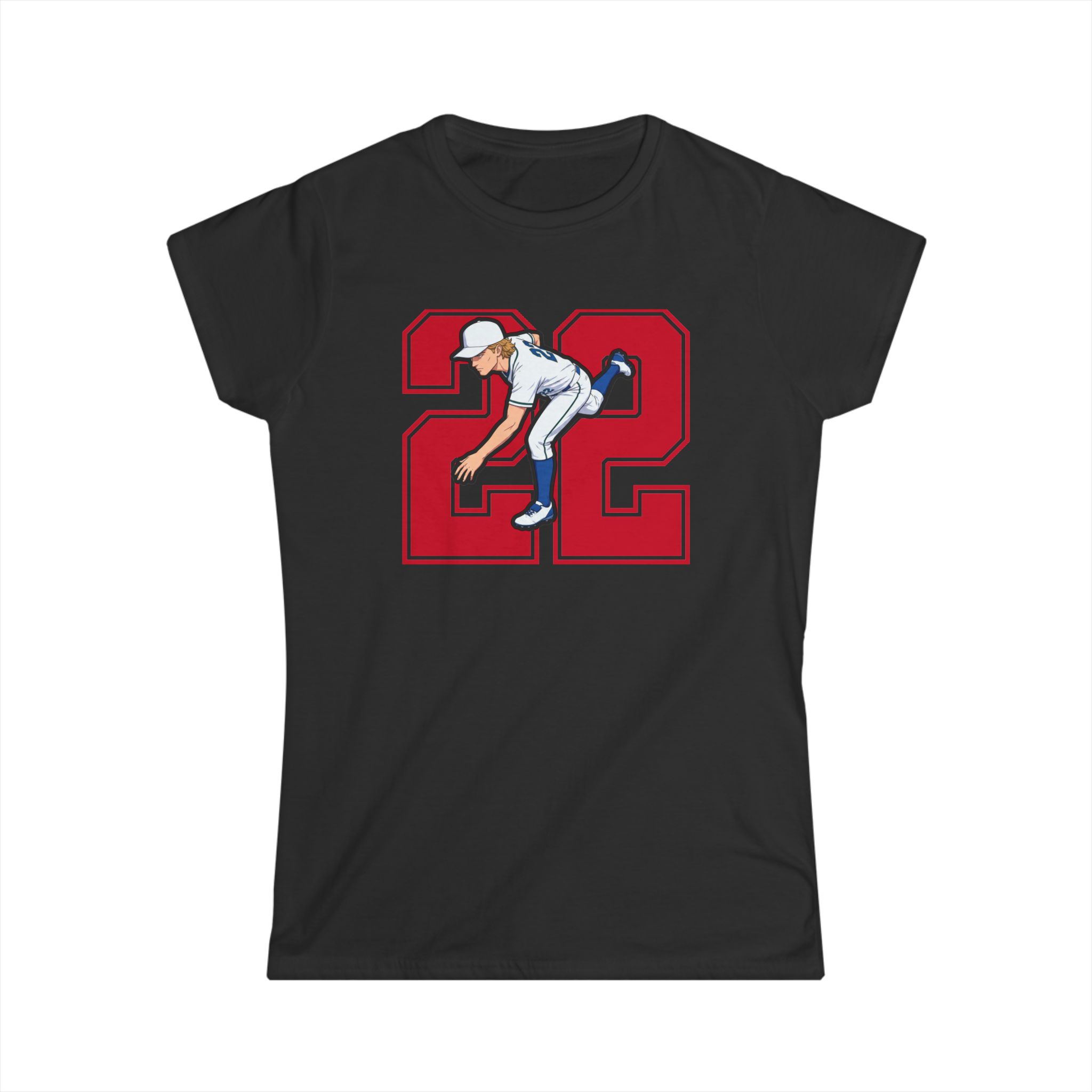 Women's Softstyle Tee — character_number in Black