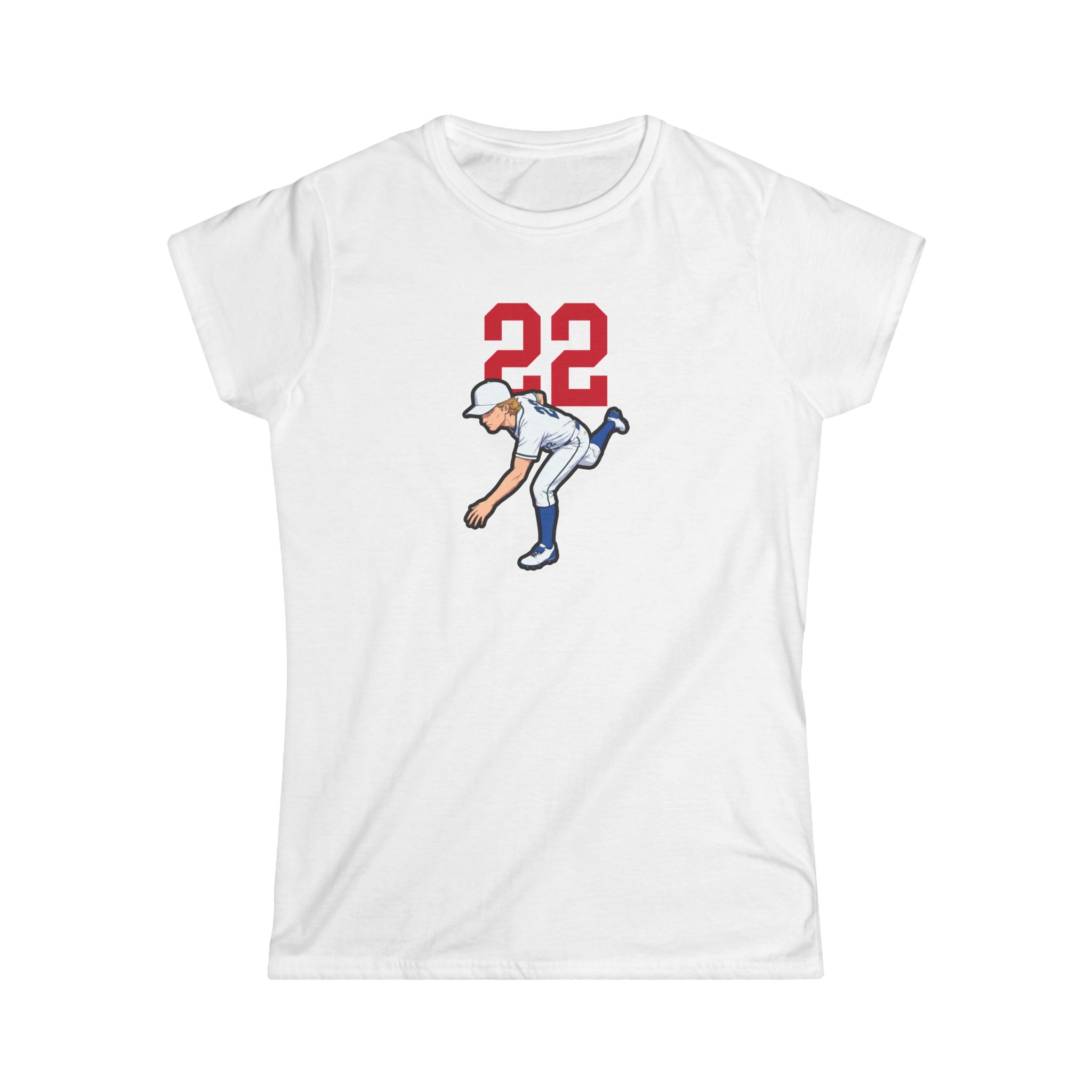 Women's Softstyle Tee — character_number_top in White