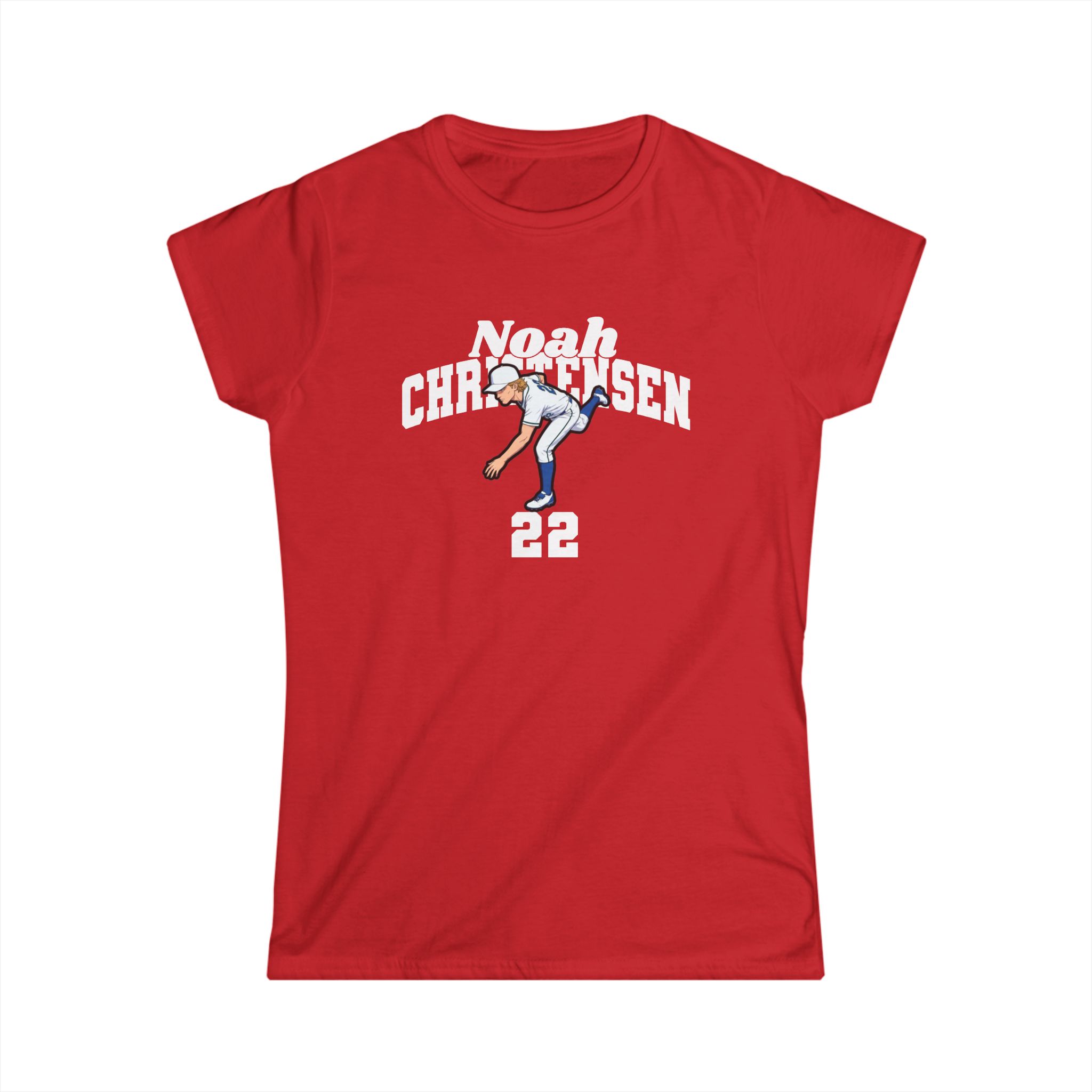 Women's Softstyle Tee — character_signature_arch in Red