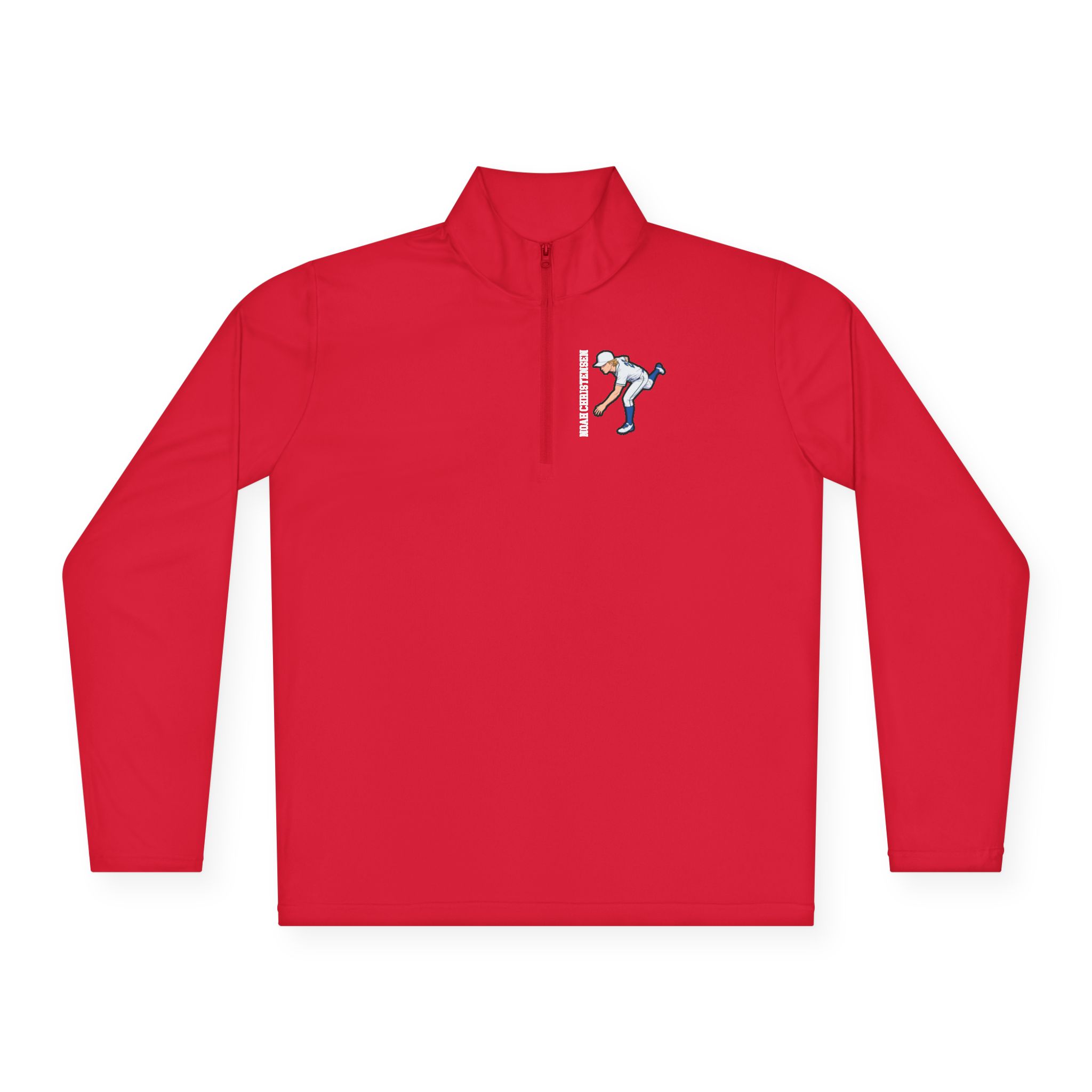 Q-Zip Pullover — character_name_vertical in Red