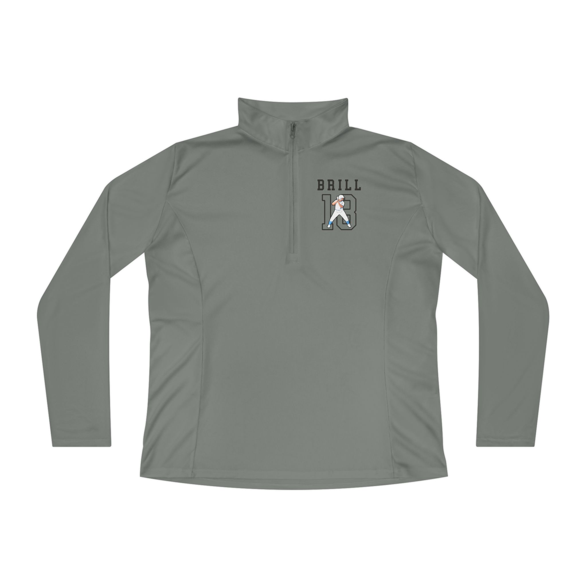 Women's Q-Zip Pullover — character_shirsey in Grey