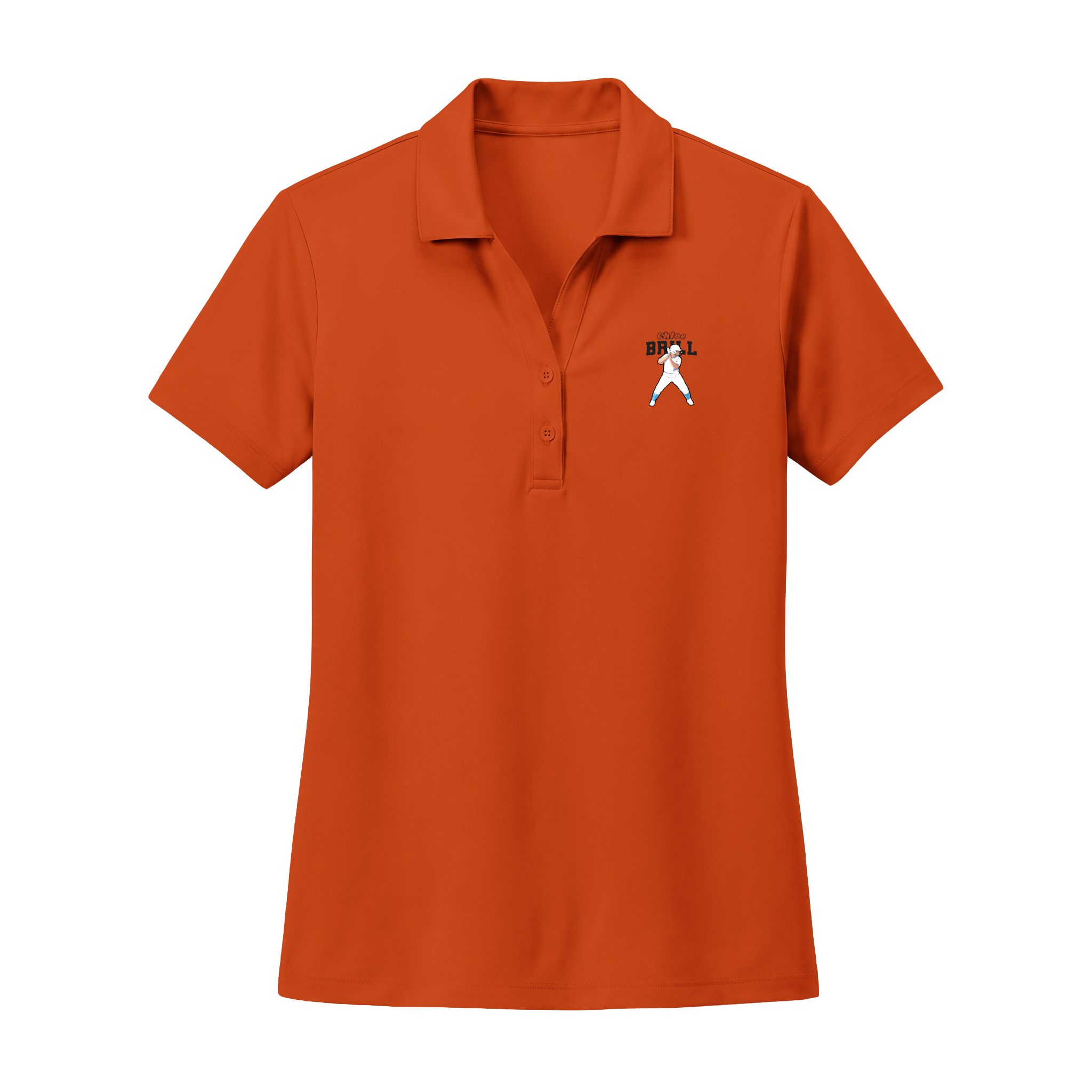 Women's Polo — character_name_arch in Orange