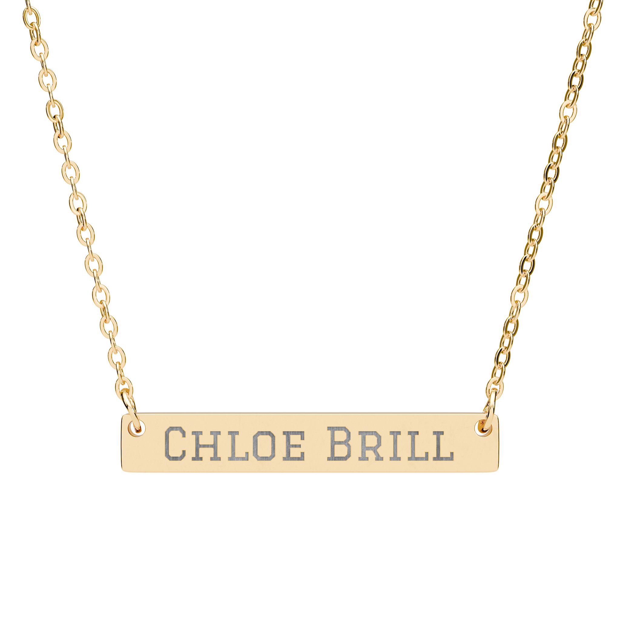 Engraved Bar Necklace — Classic in Gold