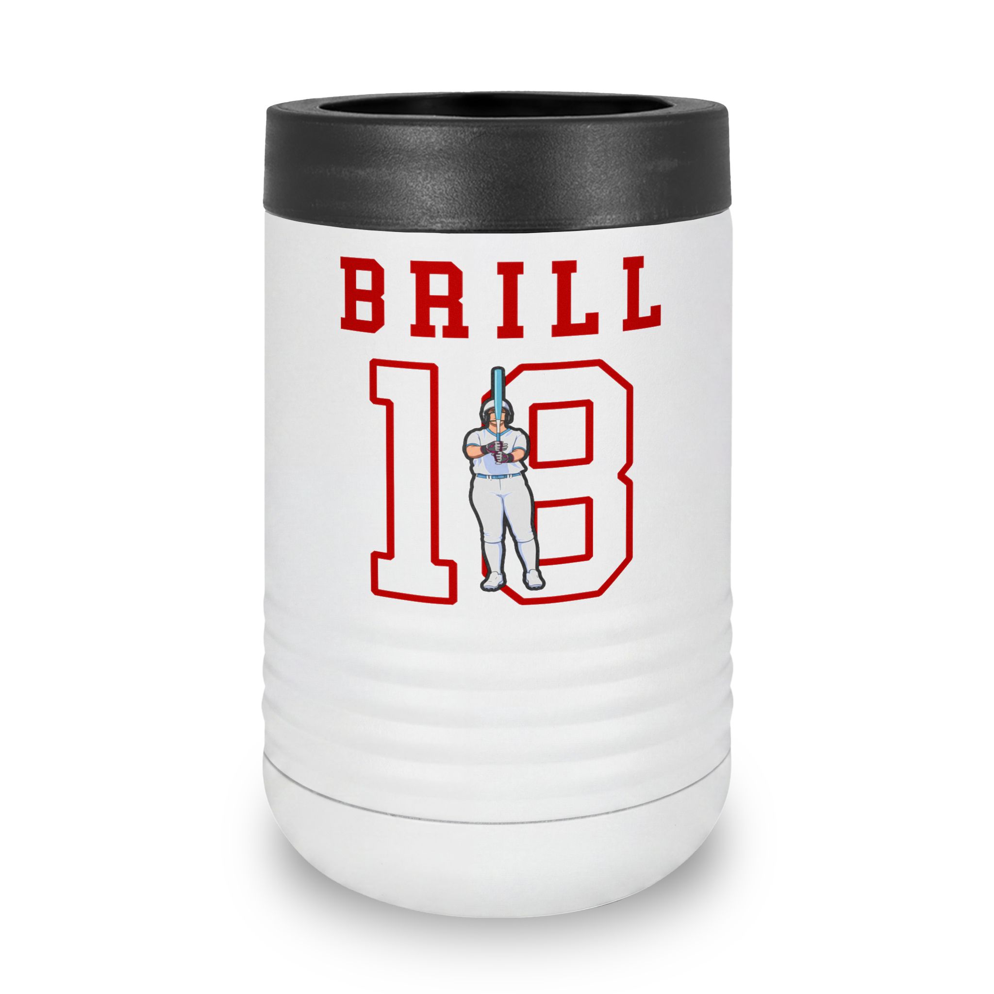 Stainless Can Cooler — character_shirsey in White