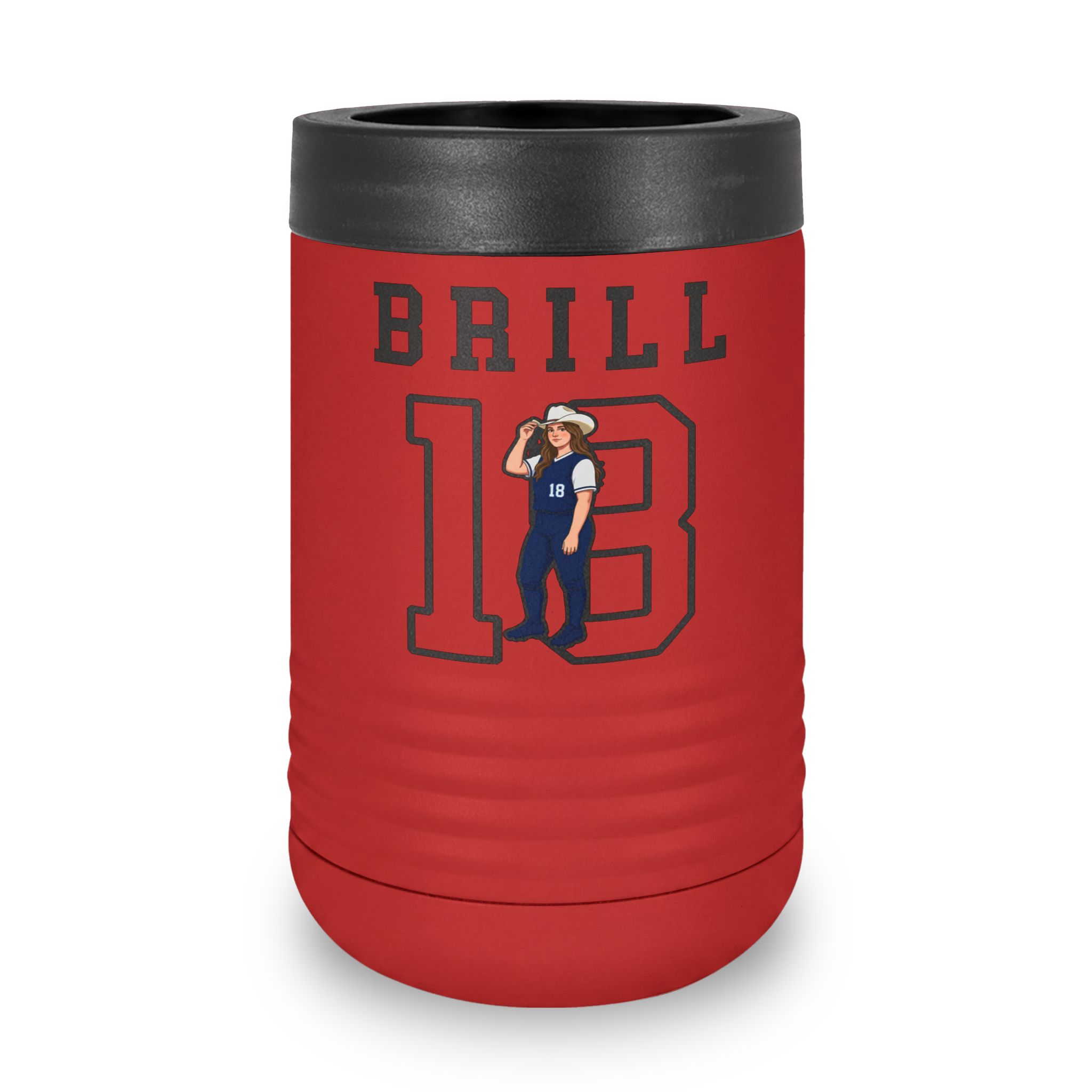 Stainless Can Cooler — character_shirsey in Red