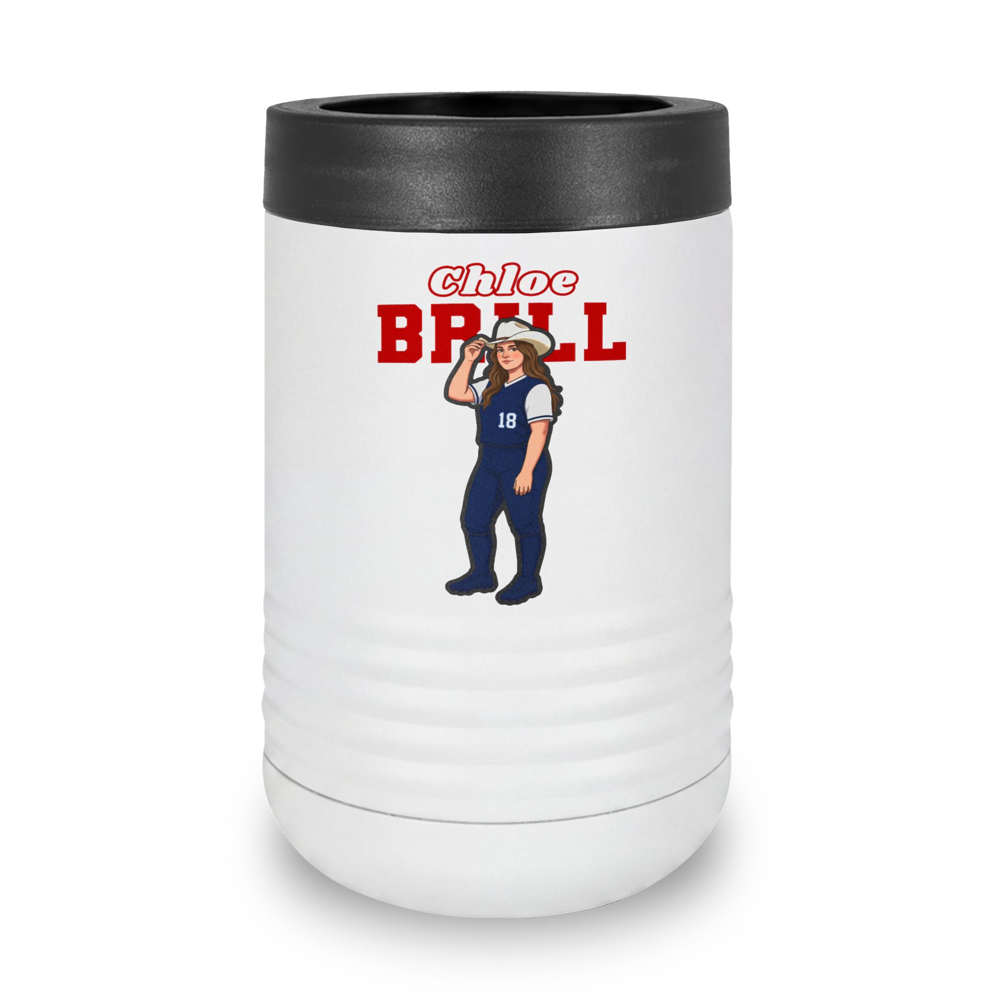 Stainless Can Cooler — character_name_arch in White