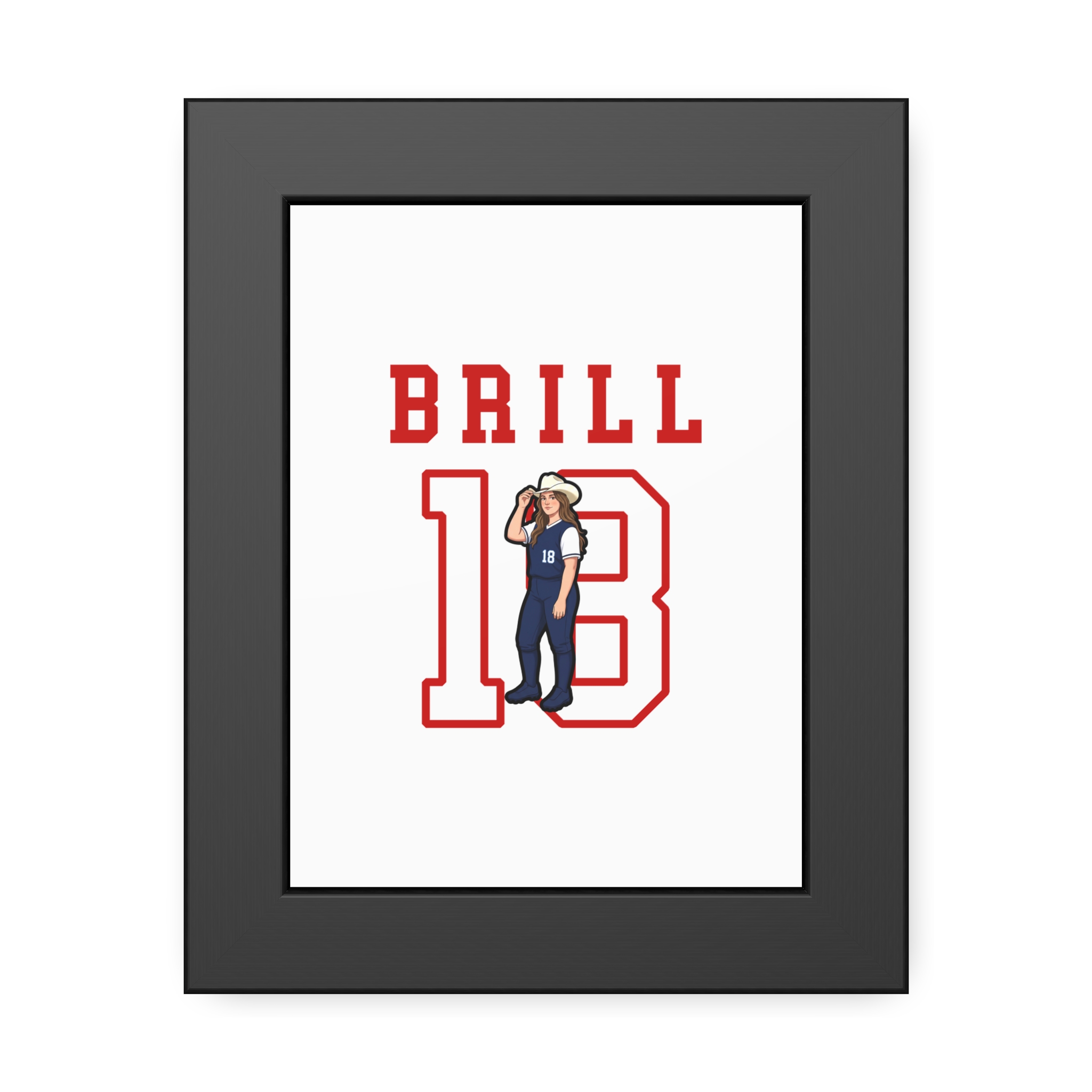 Framed Poster — character_shirsey in Black