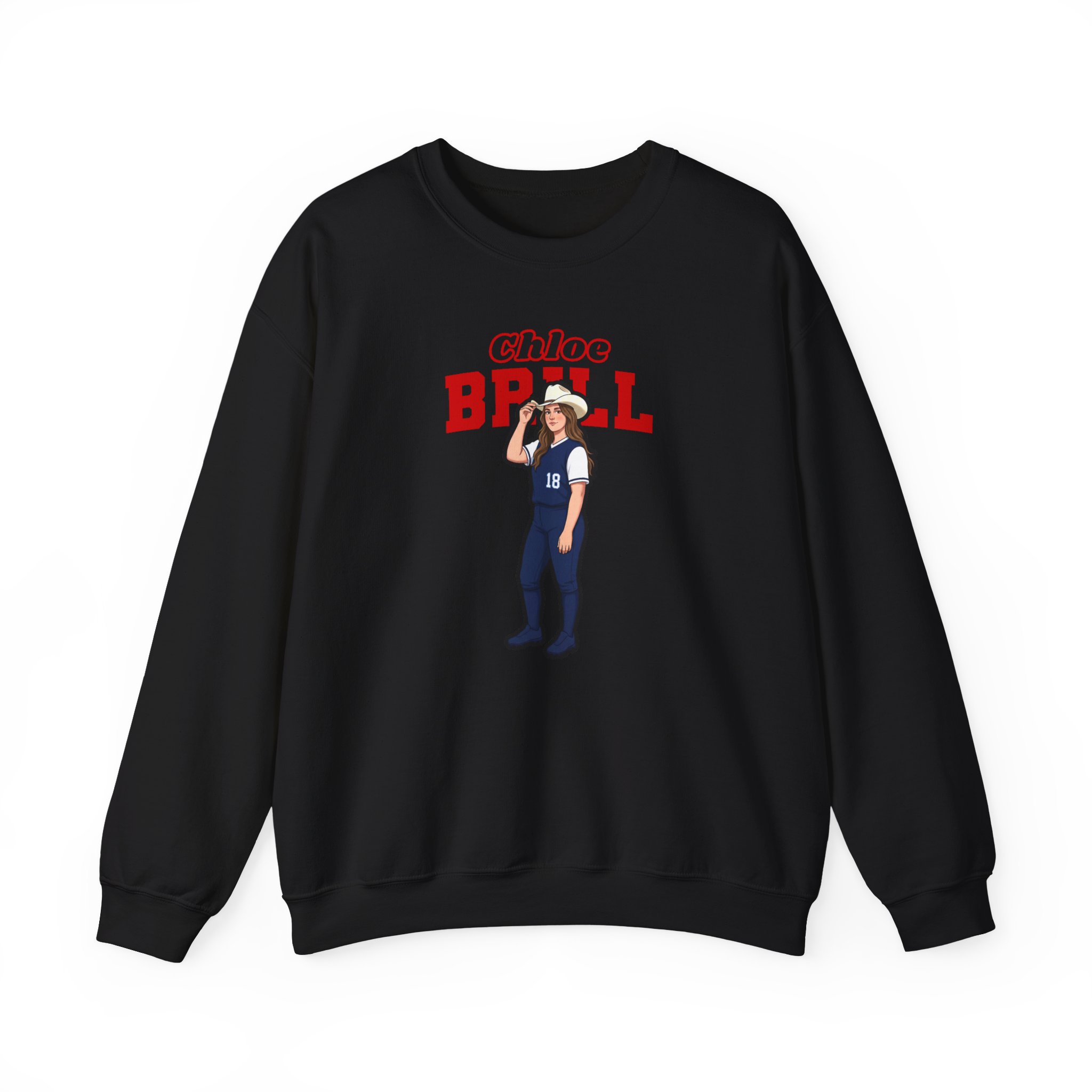 Crewneck Sweatshirt — character_name_arch in Black
