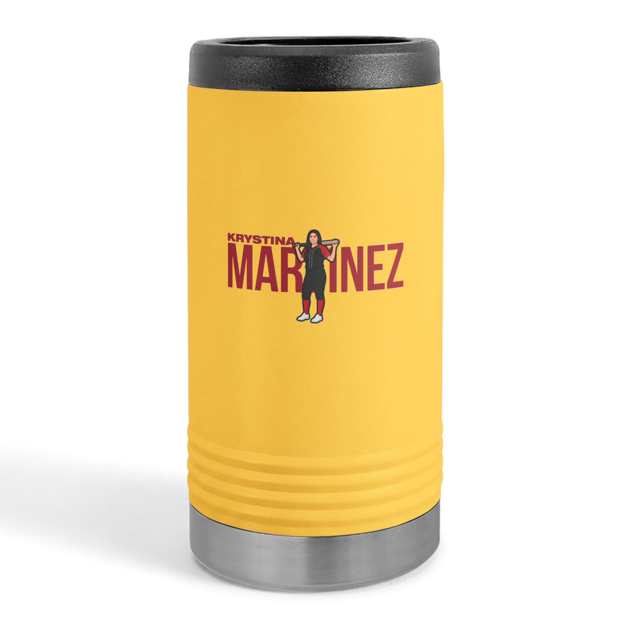 Slim Stainless Can Cooler — character_player_name in Yellow