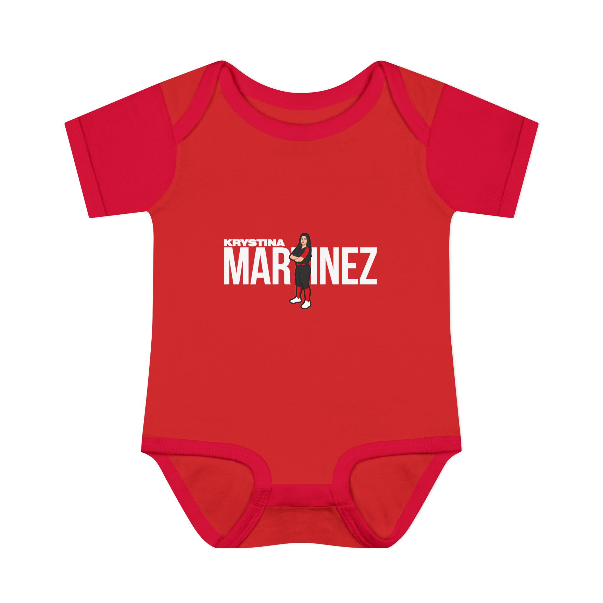 Baby Onesie — character_player_name in Red