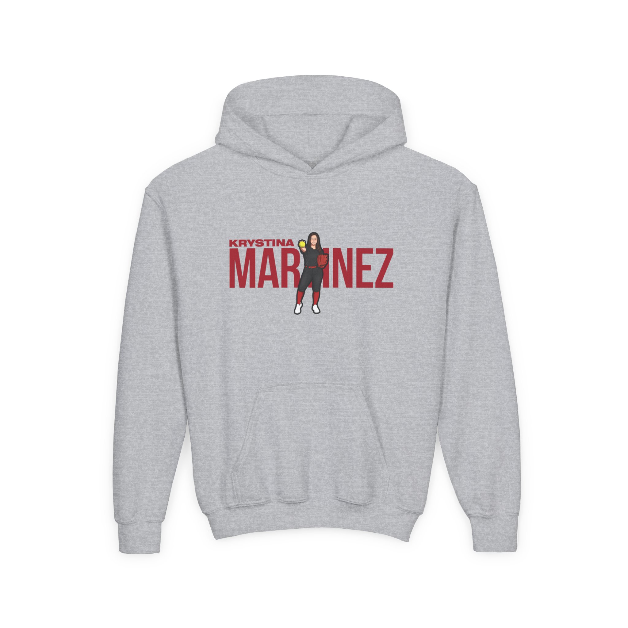 Youth Hoodie — character_player_name in Grey