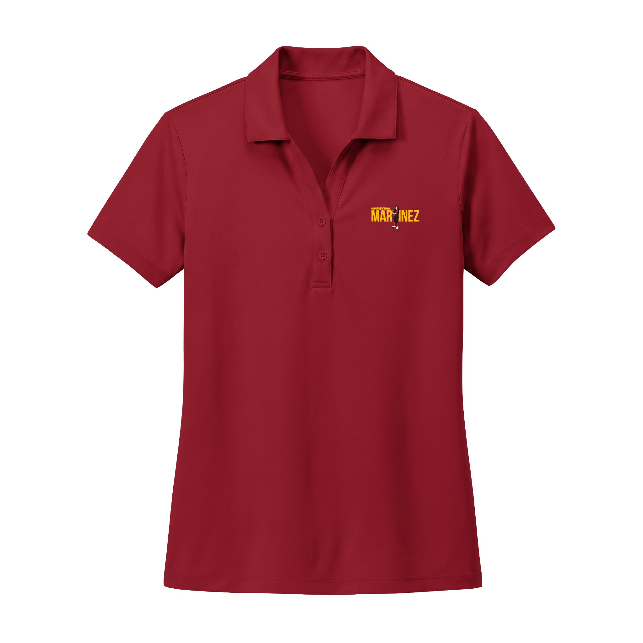 Women's Polo — character_player_name in Red