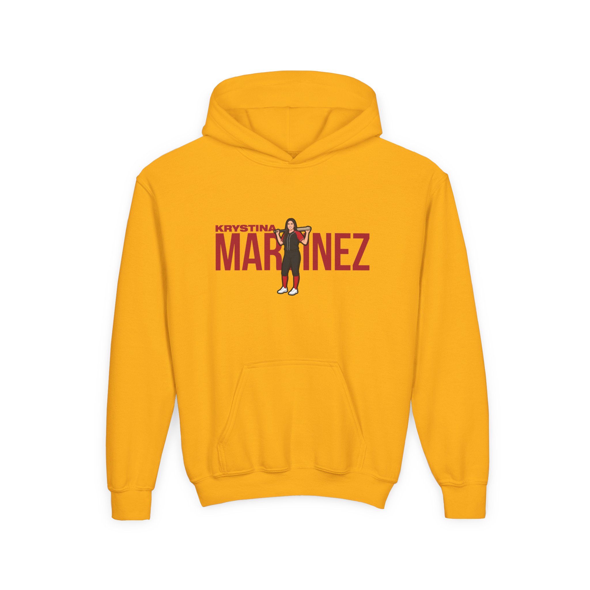 Youth Hoodie — character_player_name in Gold