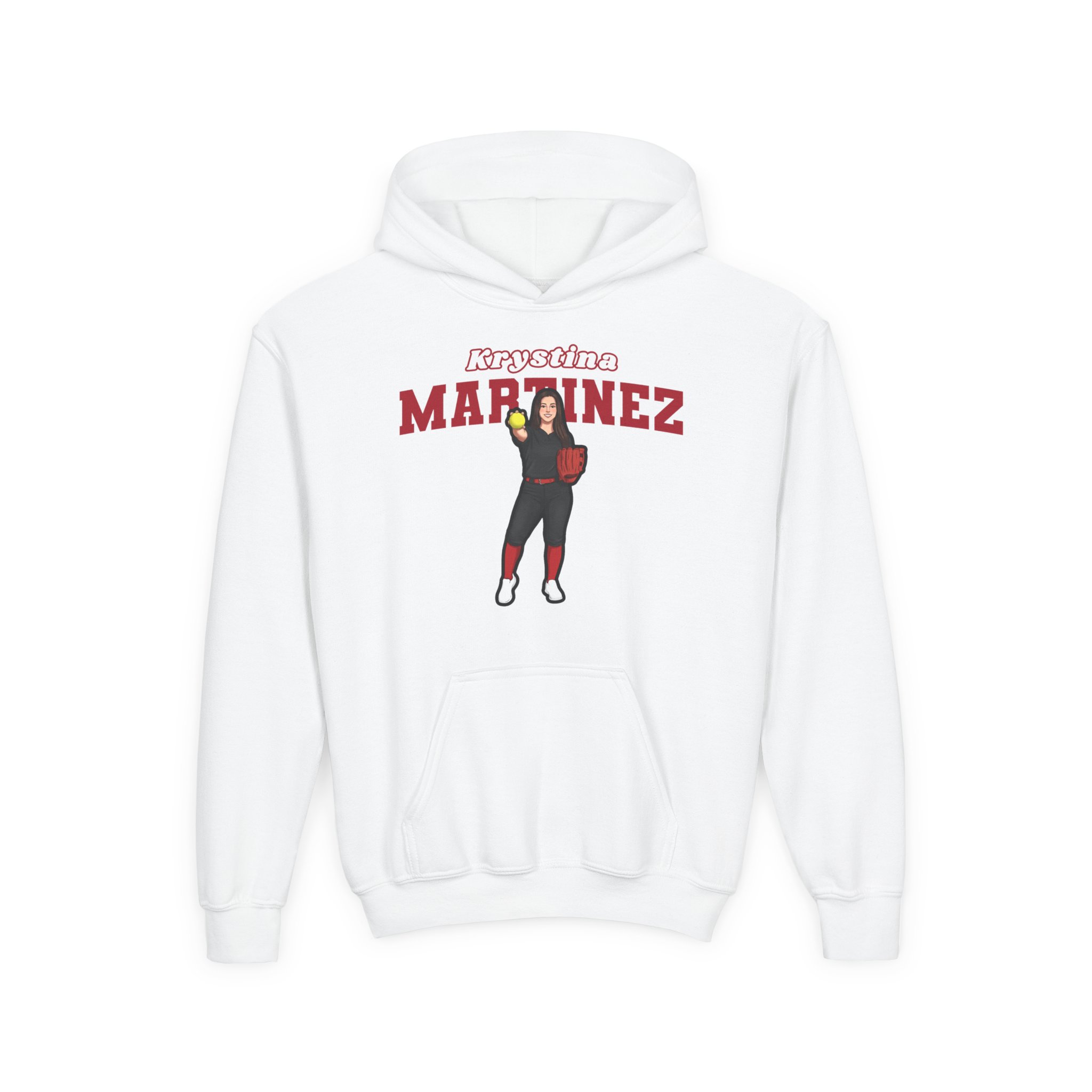 Youth Hoodie — character_name_arch in White