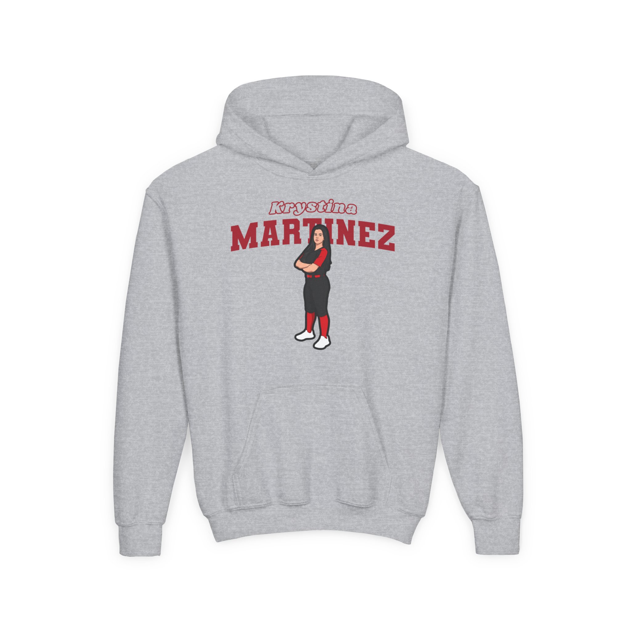 Youth Hoodie — character_name_arch in Grey