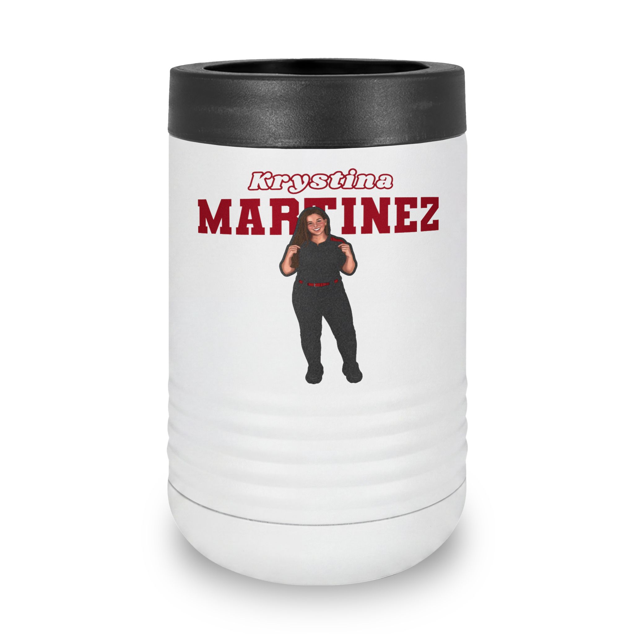 Stainless Can Cooler — character_name_arch in White