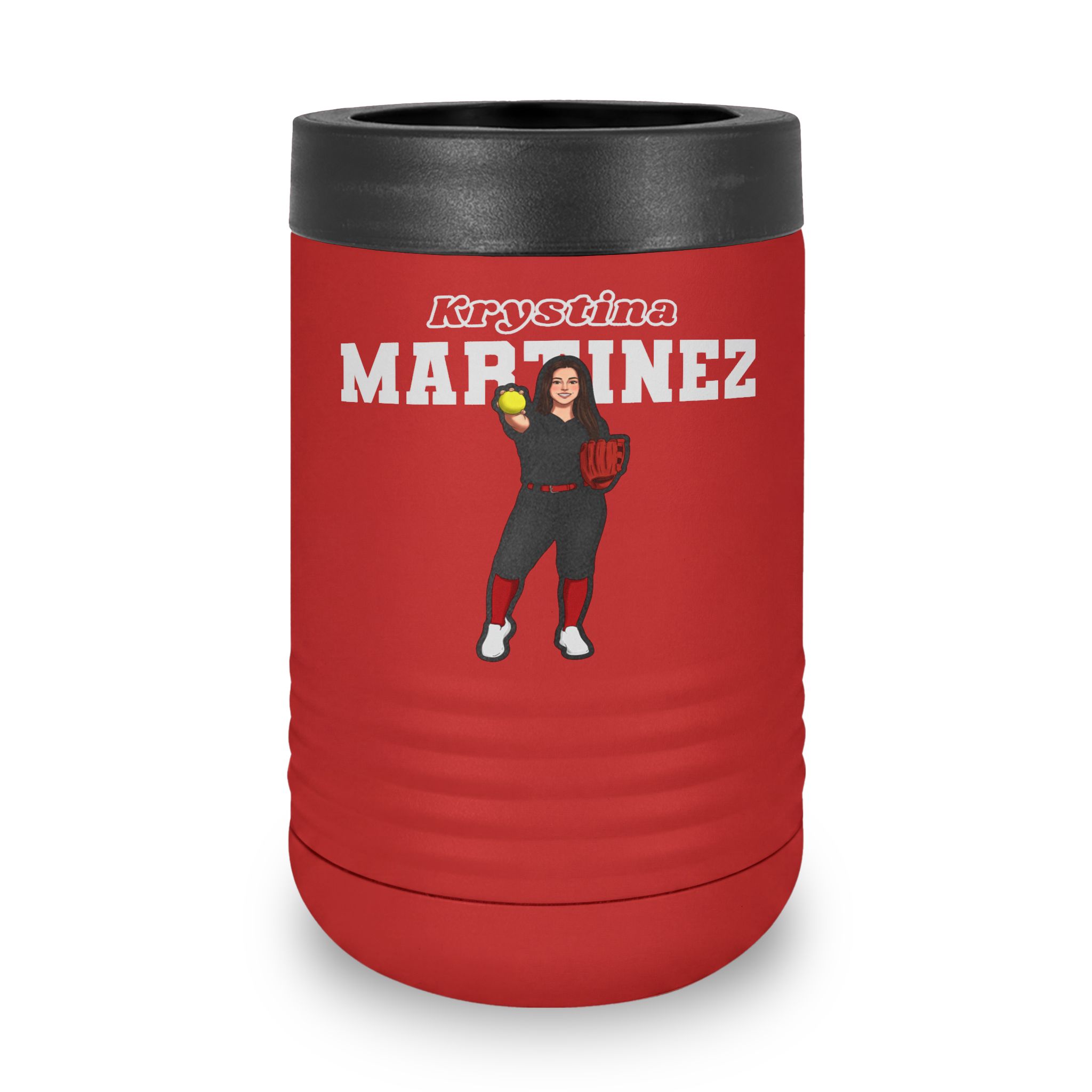 Stainless Can Cooler — character_name_arch in Red