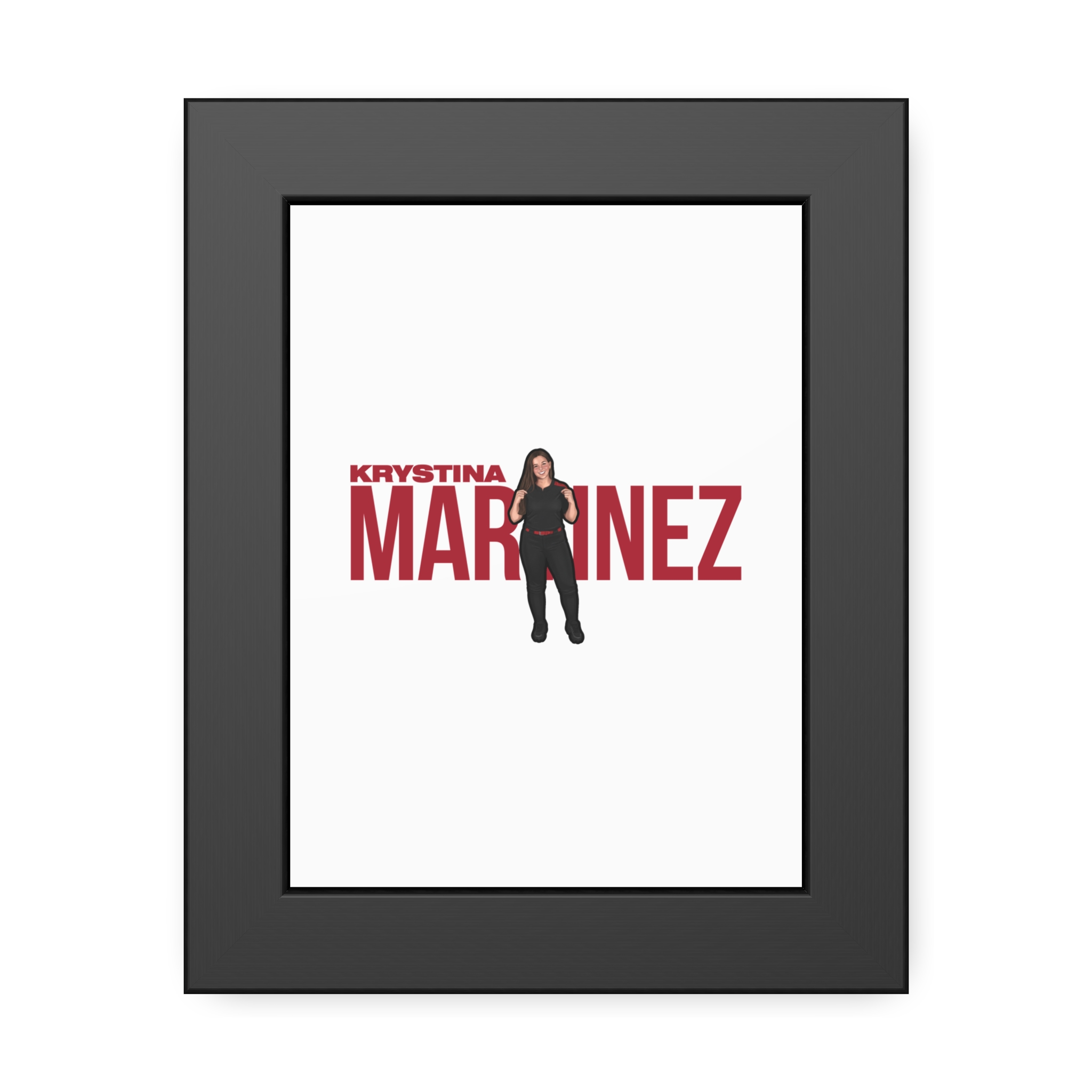 Framed Poster — character_player_name in Black