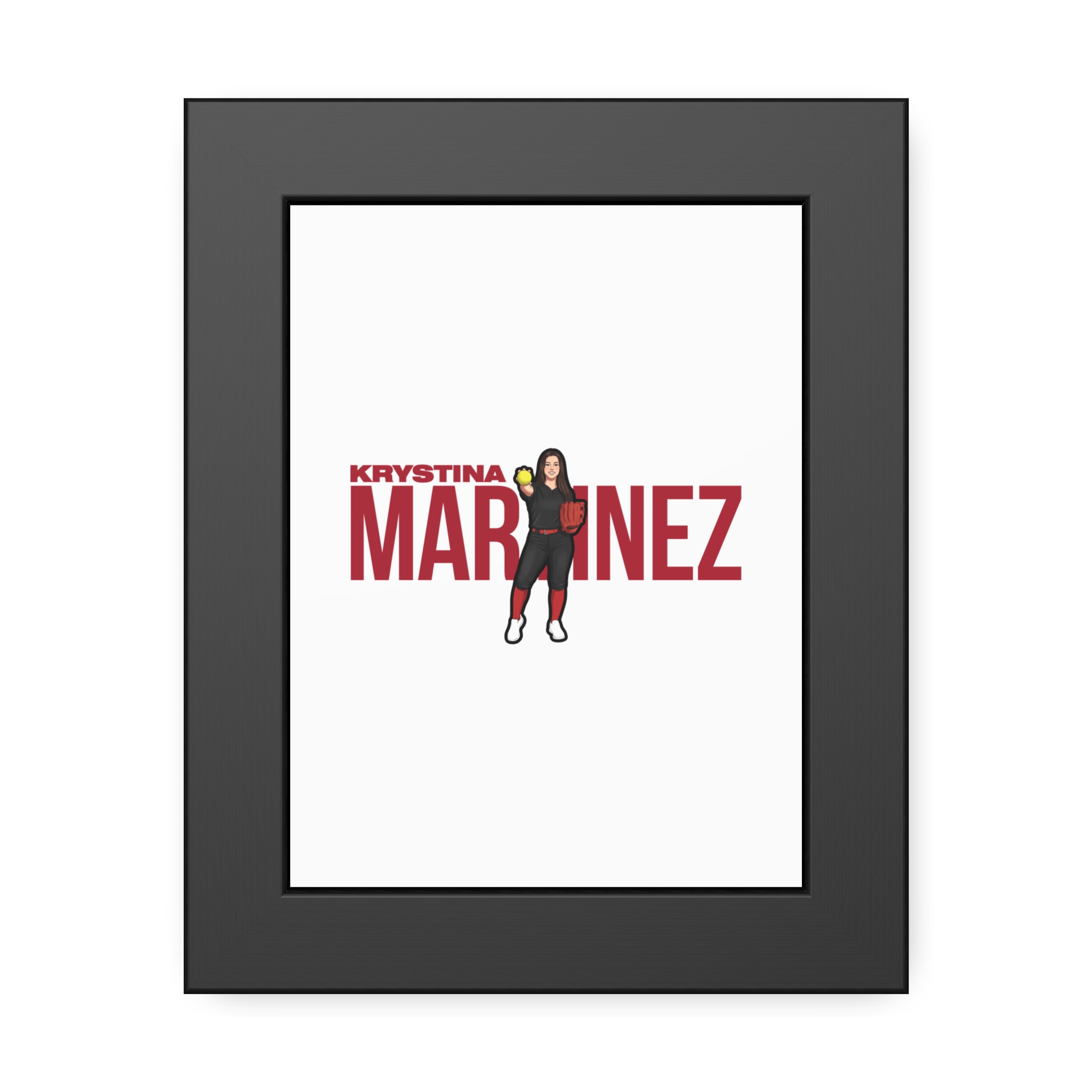Framed Poster — character_player_name in Black
