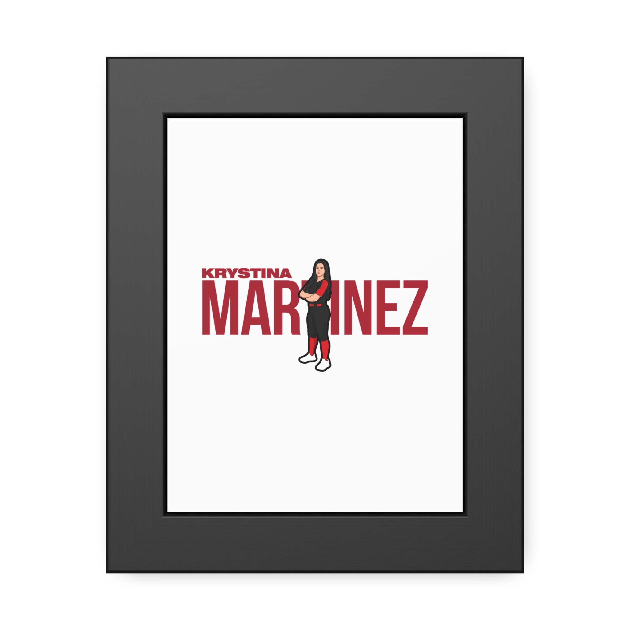 Framed Poster — character_player_name in Black