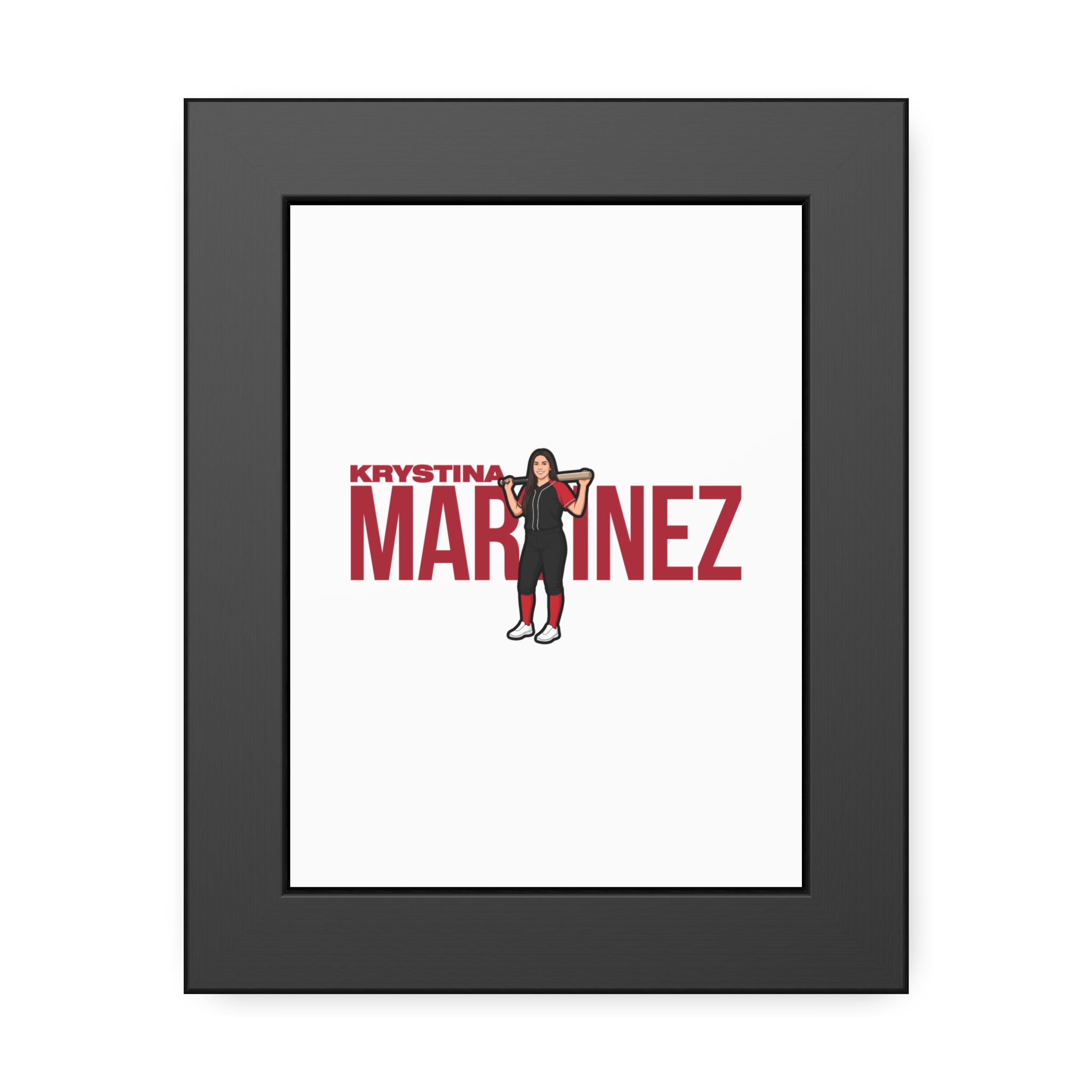 Framed Poster — character_player_name in Black