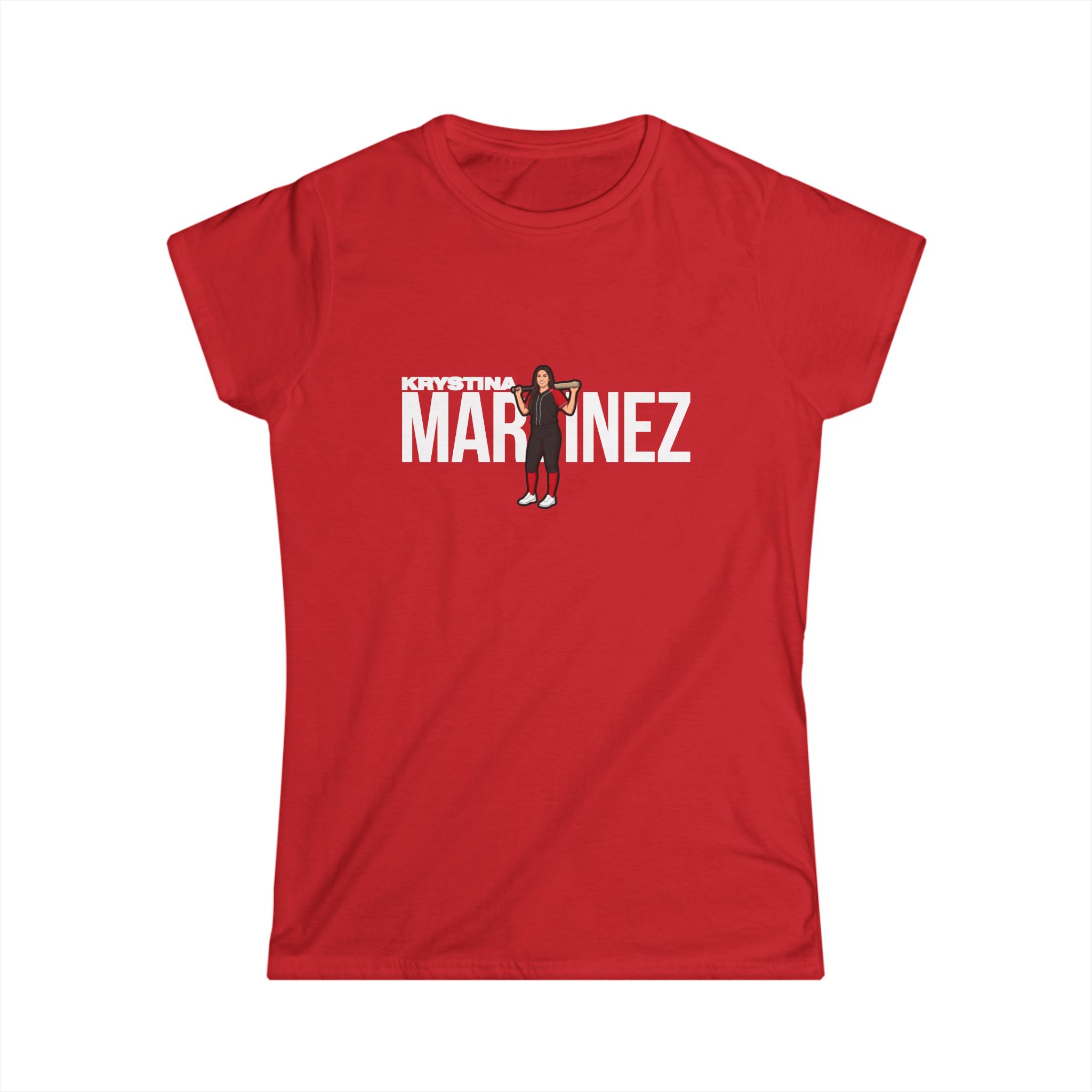 Women's Softstyle Tee — character_player_name in Red