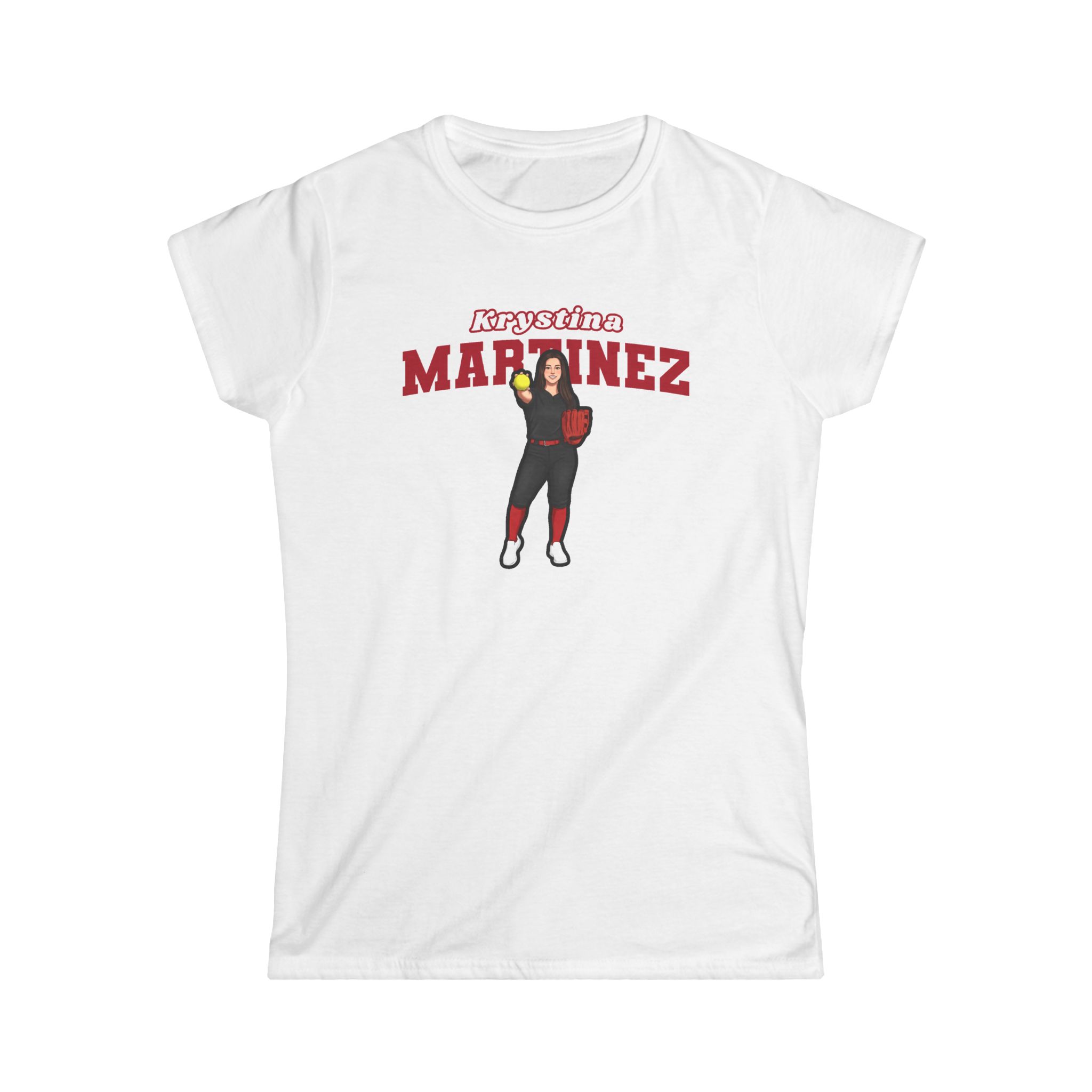 Women's Softstyle Tee — character_name_arch in White