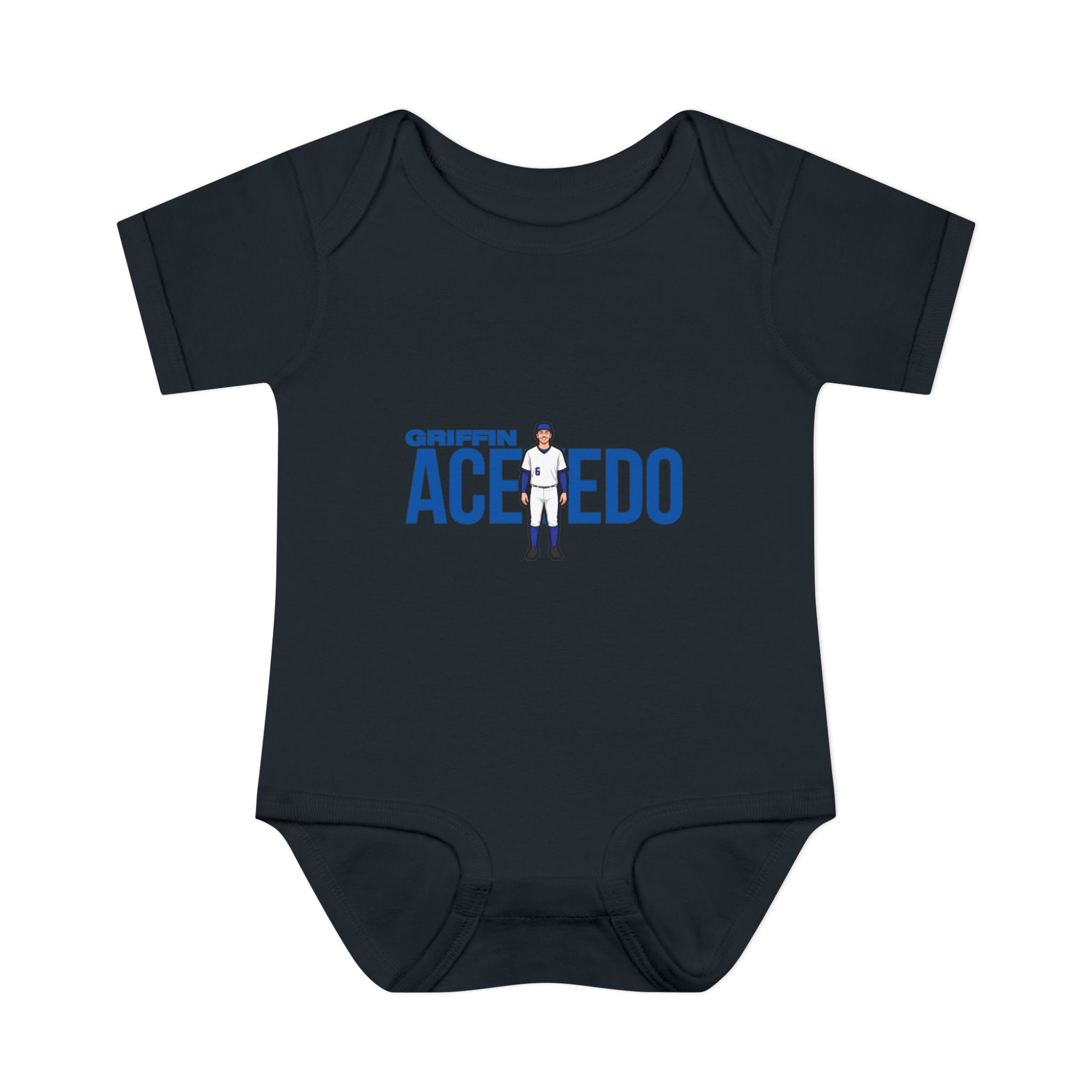Baby Onesie — character_player_name in Black