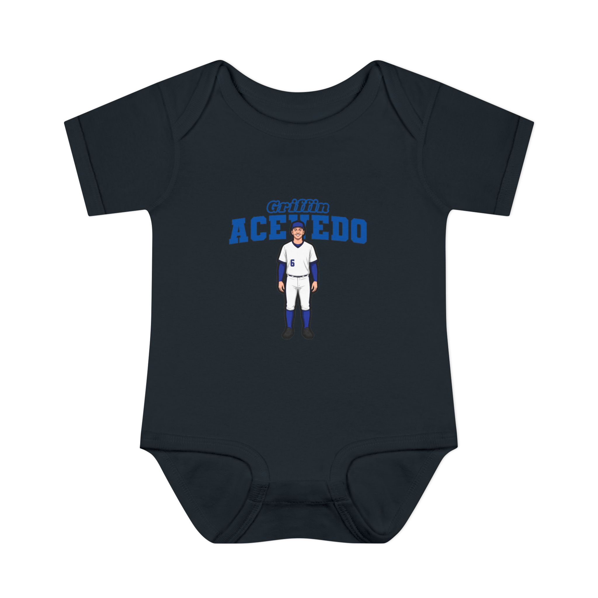 Baby Onesie — character_name_arch in Black
