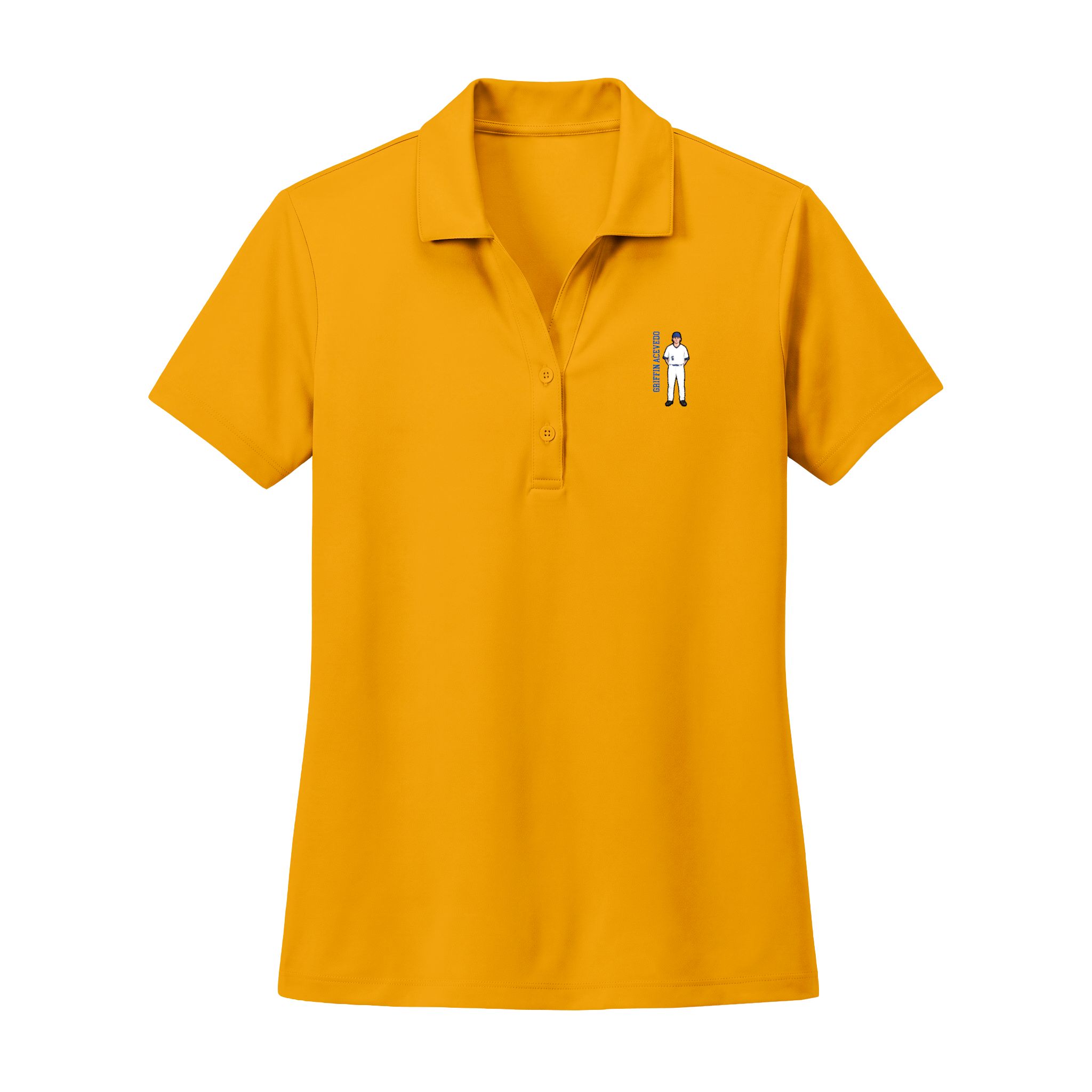Women's Polo — character_name_vertical in Gold