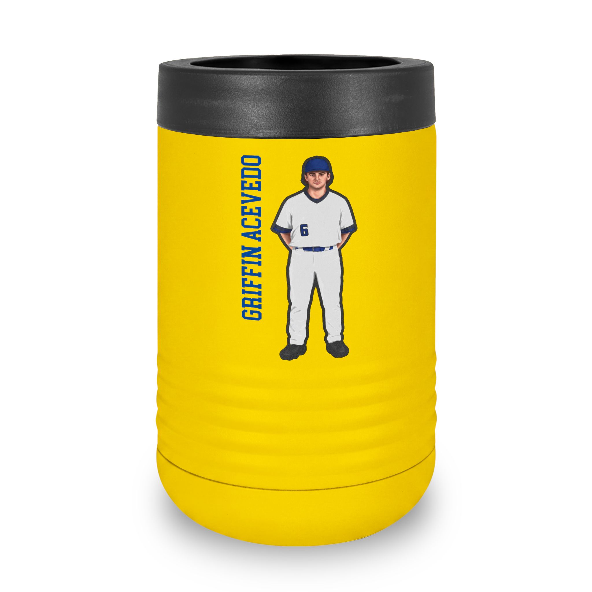Stainless Can Cooler — character_name_vertical in Yellow