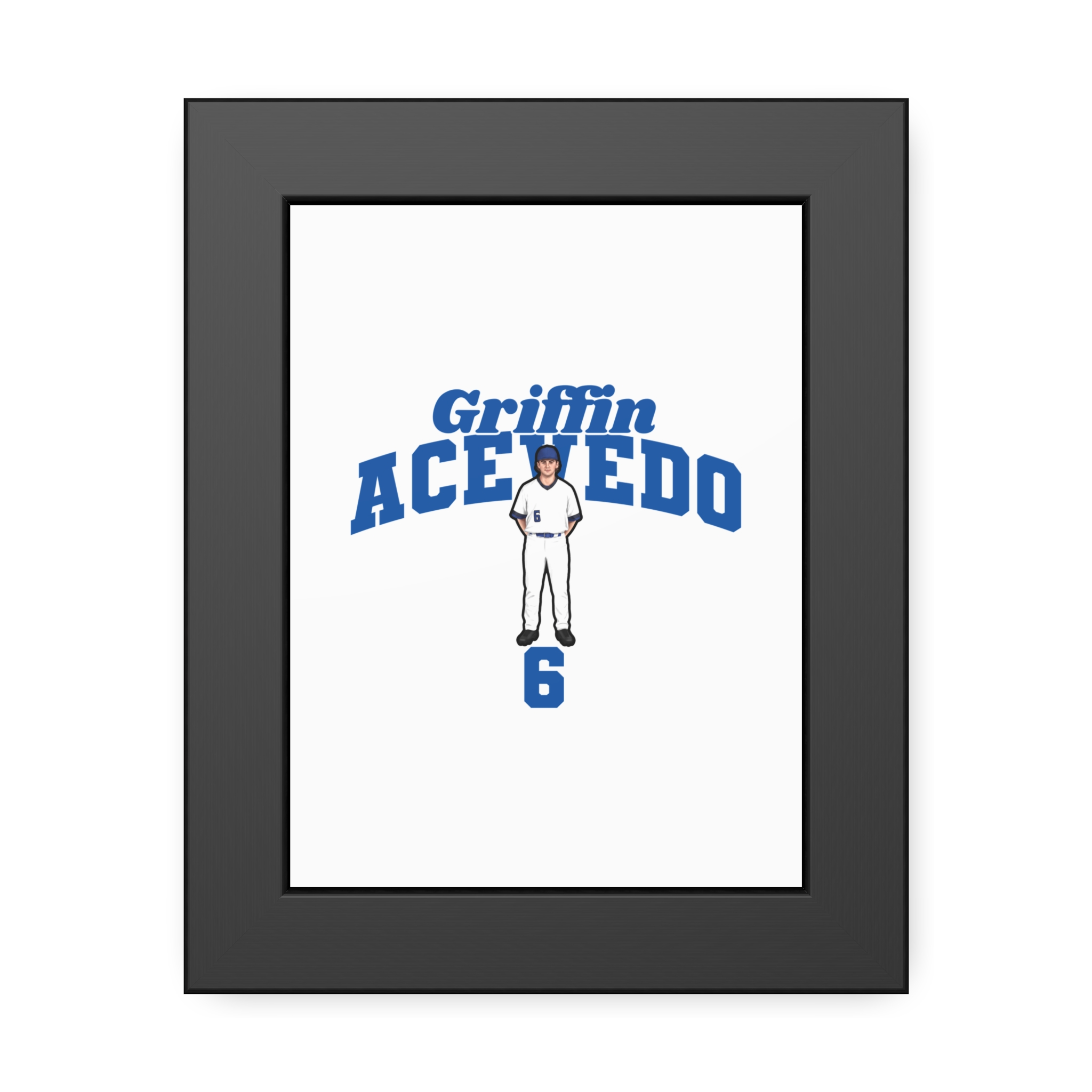 Framed Poster — character_signature_arch in Black