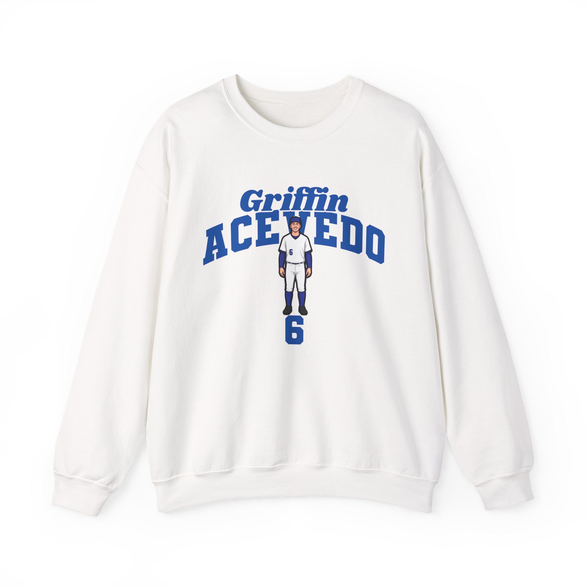 Crewneck Sweatshirt — character_signature_arch in White