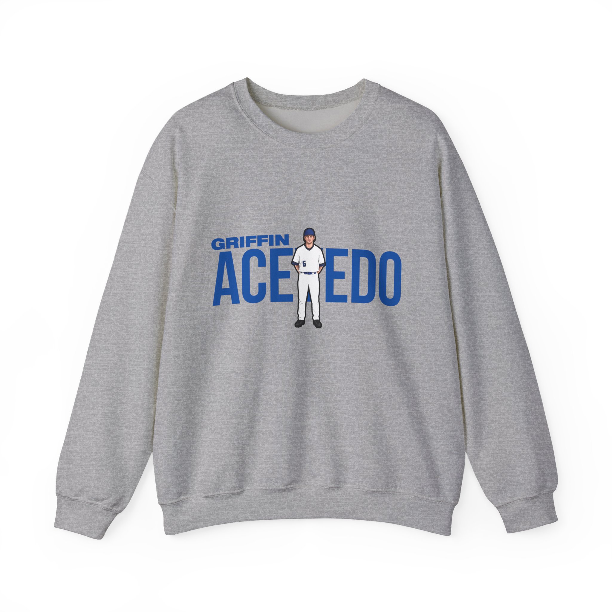 Crewneck Sweatshirt — character_player_name in Grey