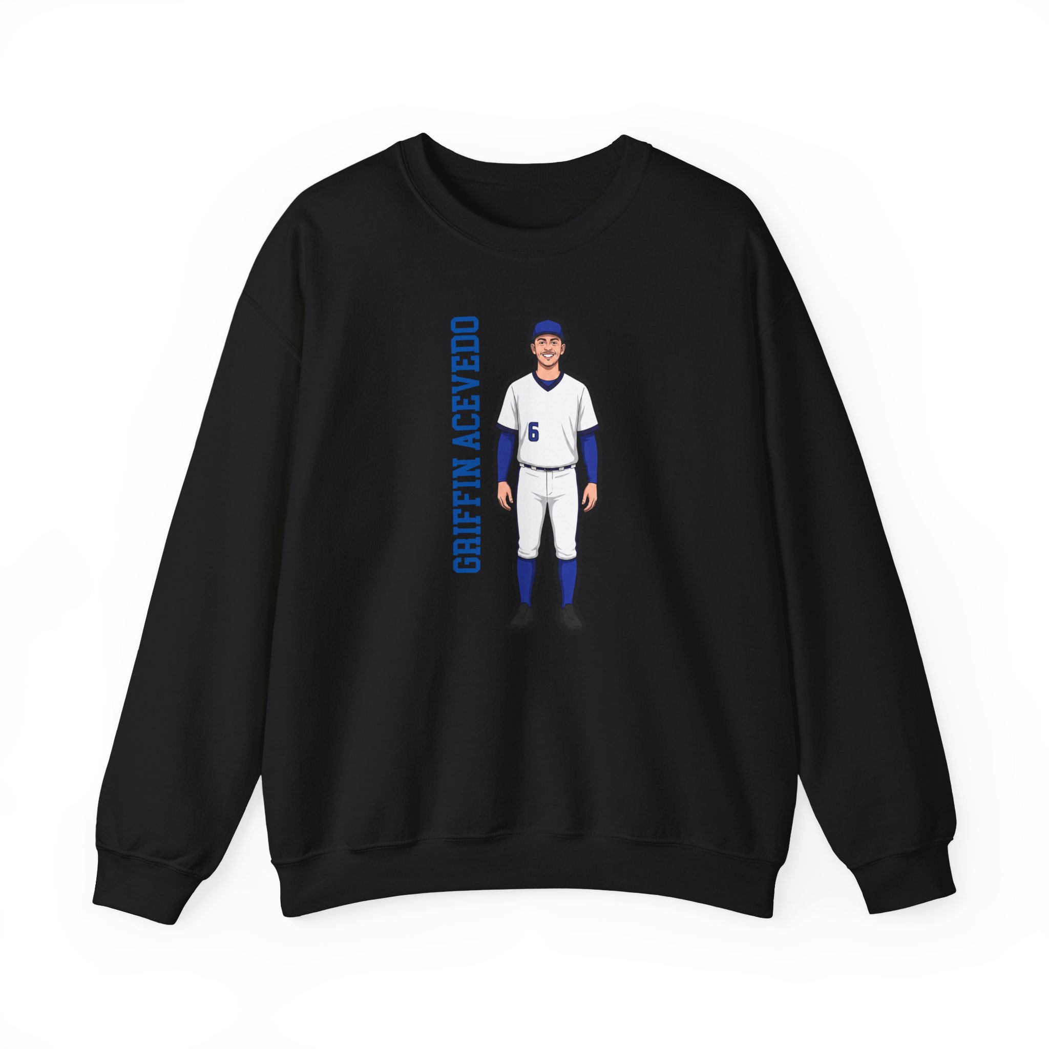 Crewneck Sweatshirt — character_name_vertical in Black
