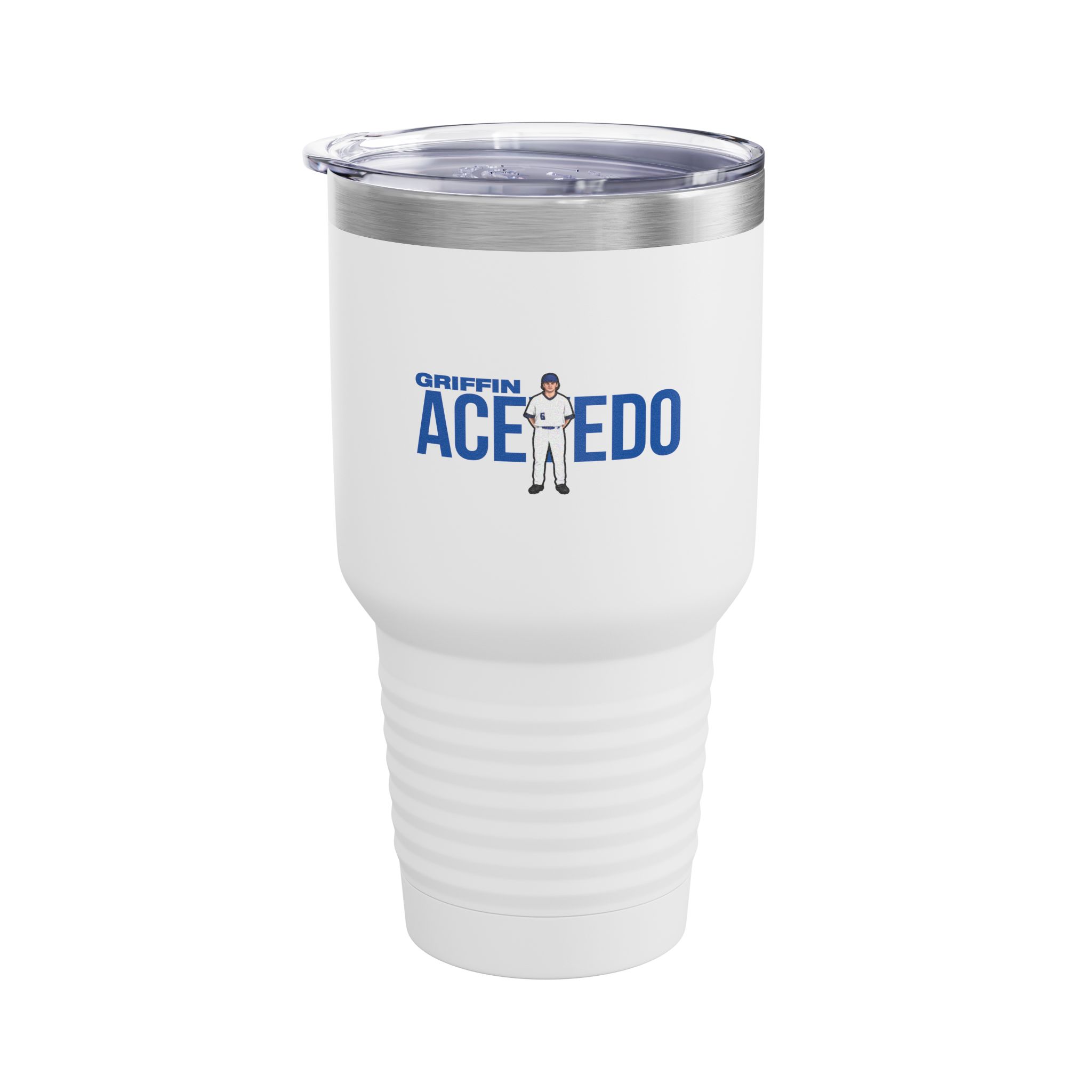 30oz Tumbler — character_player_name in White