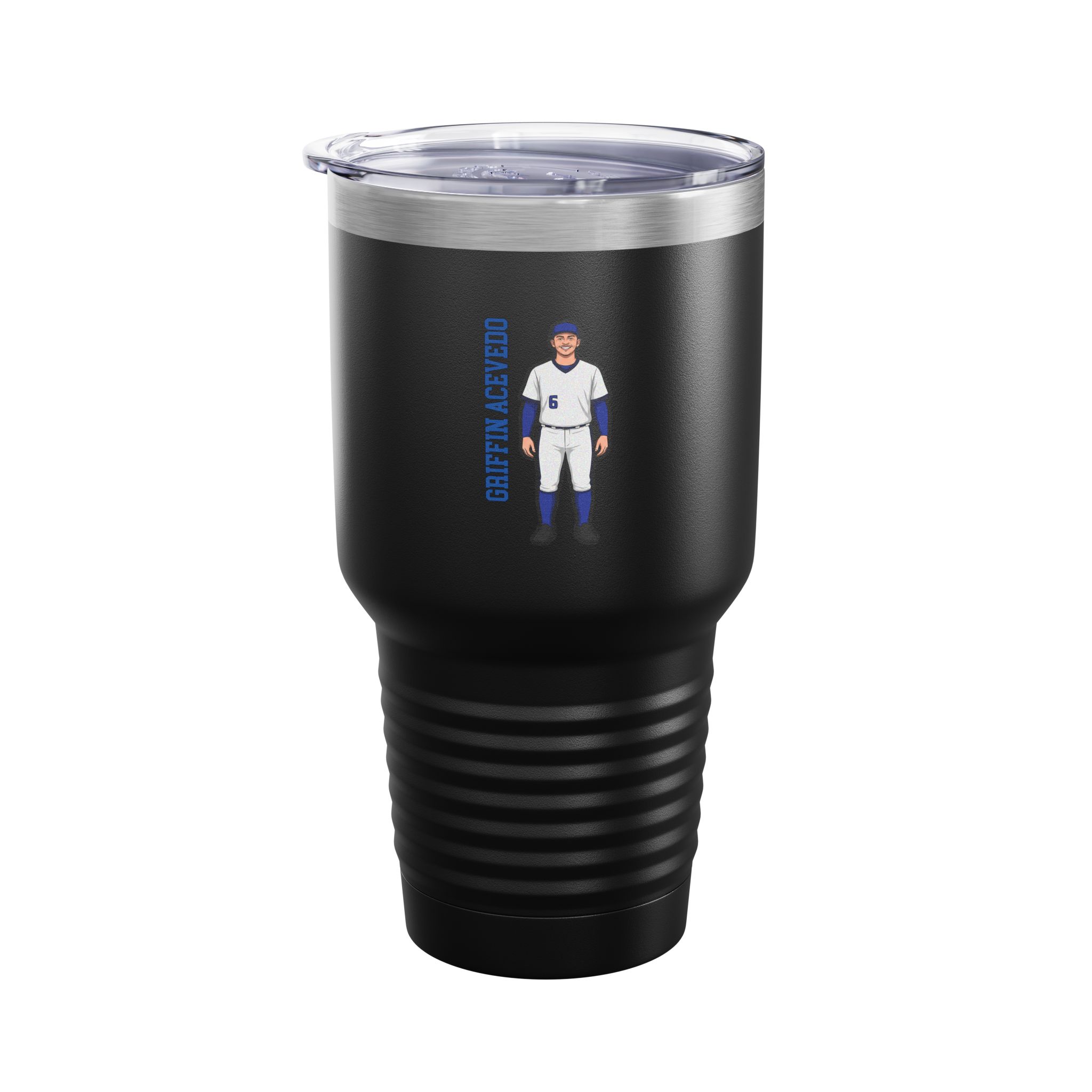 30oz Tumbler — character_name_vertical in Black
